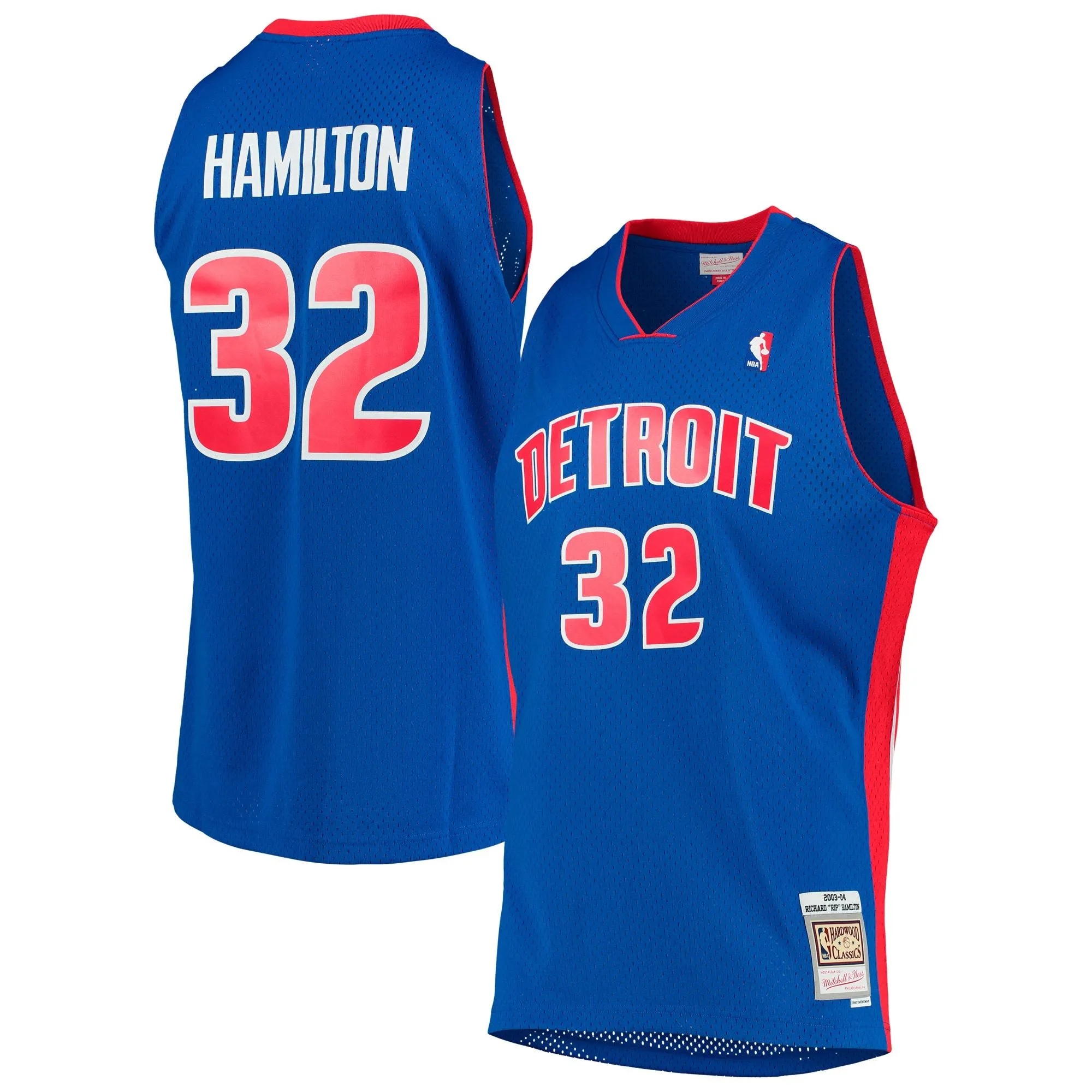 Richard Hamilton Detroit Pistons Mitchell & Ness 2003/04 Hardwood Classics Swingman Jersey - Blue