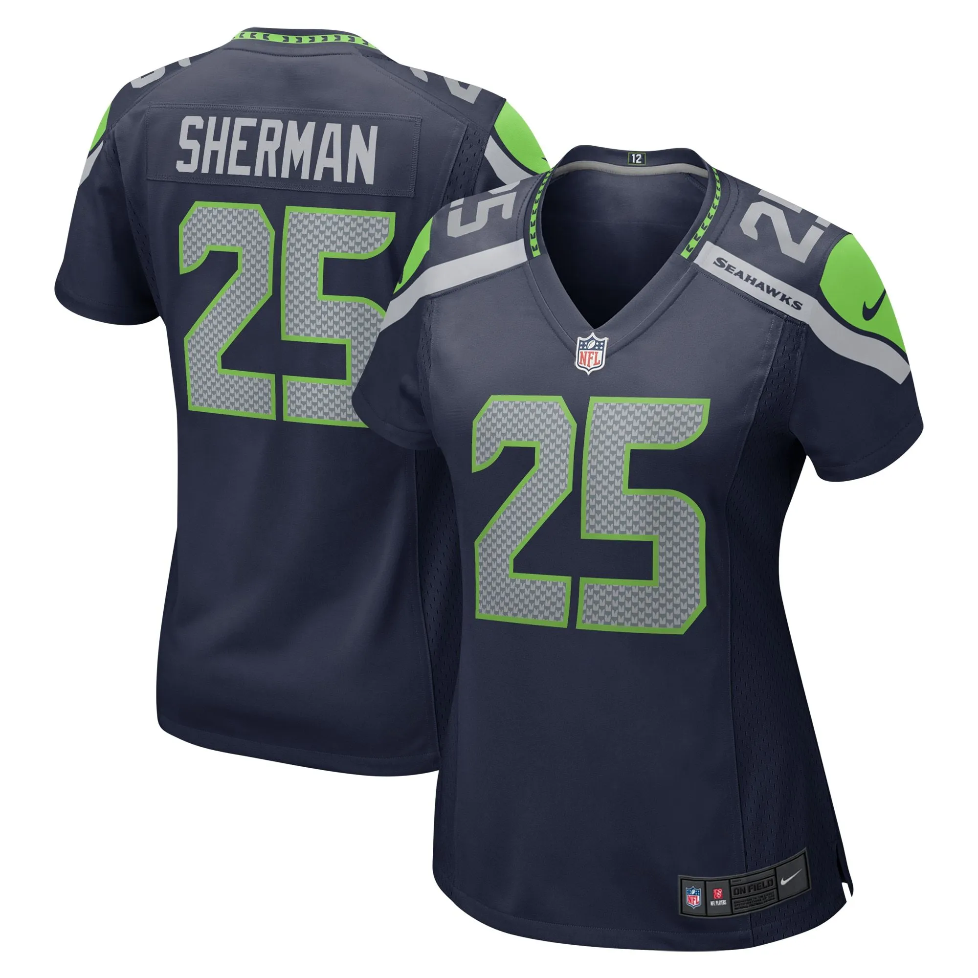 Richard Sherman Seattle Seahawks  Women's Retired Game Jersey - College Navy