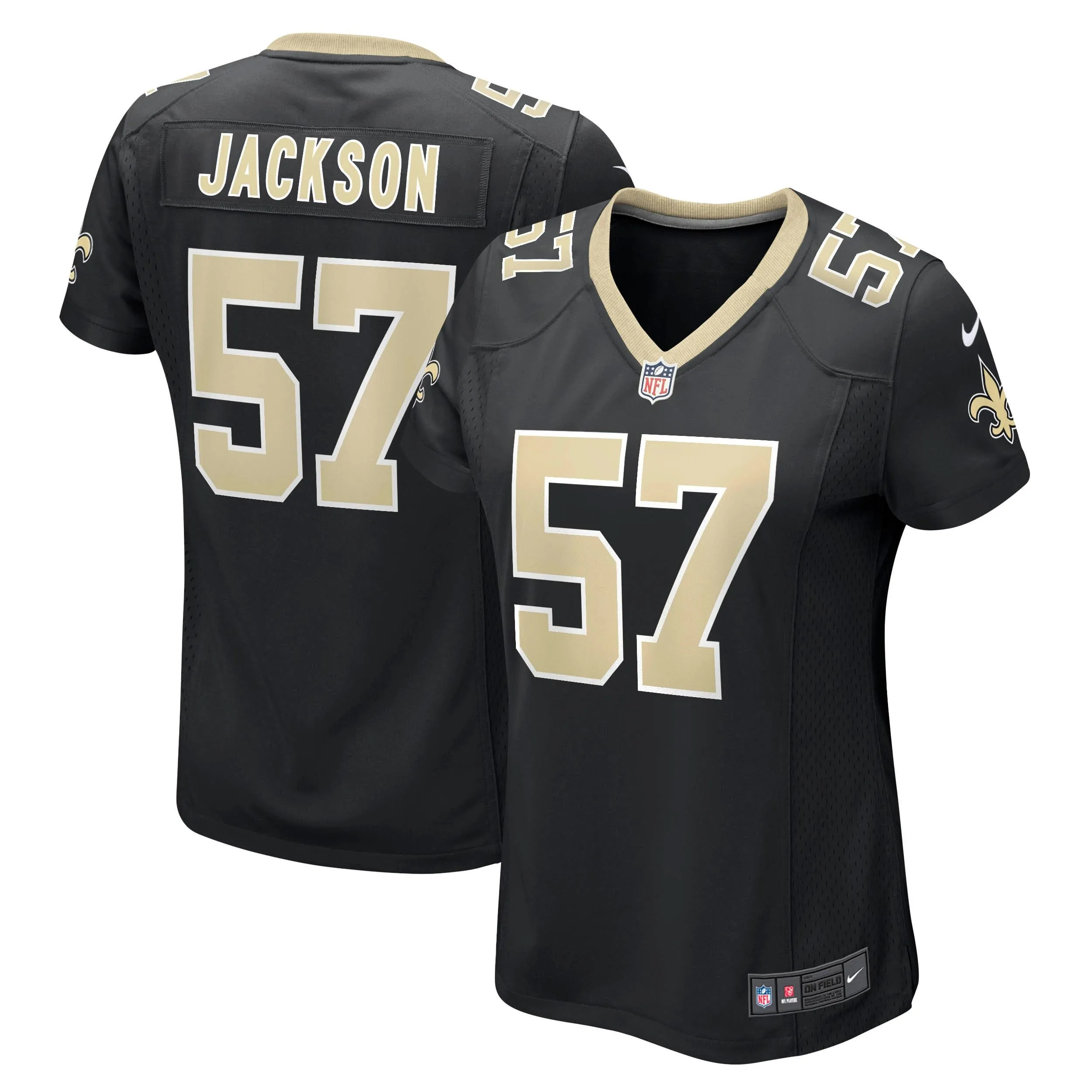 Rickey Jackson New Orleans Saints  Women's Retired Player Jersey - Black