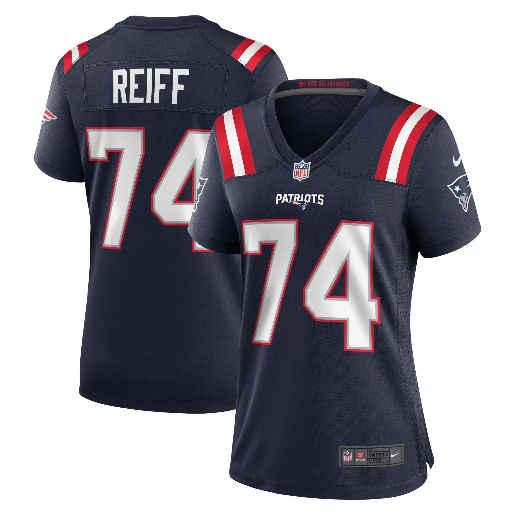 Riley Reiff New England Patriots  Women's Game Jersey - Navy