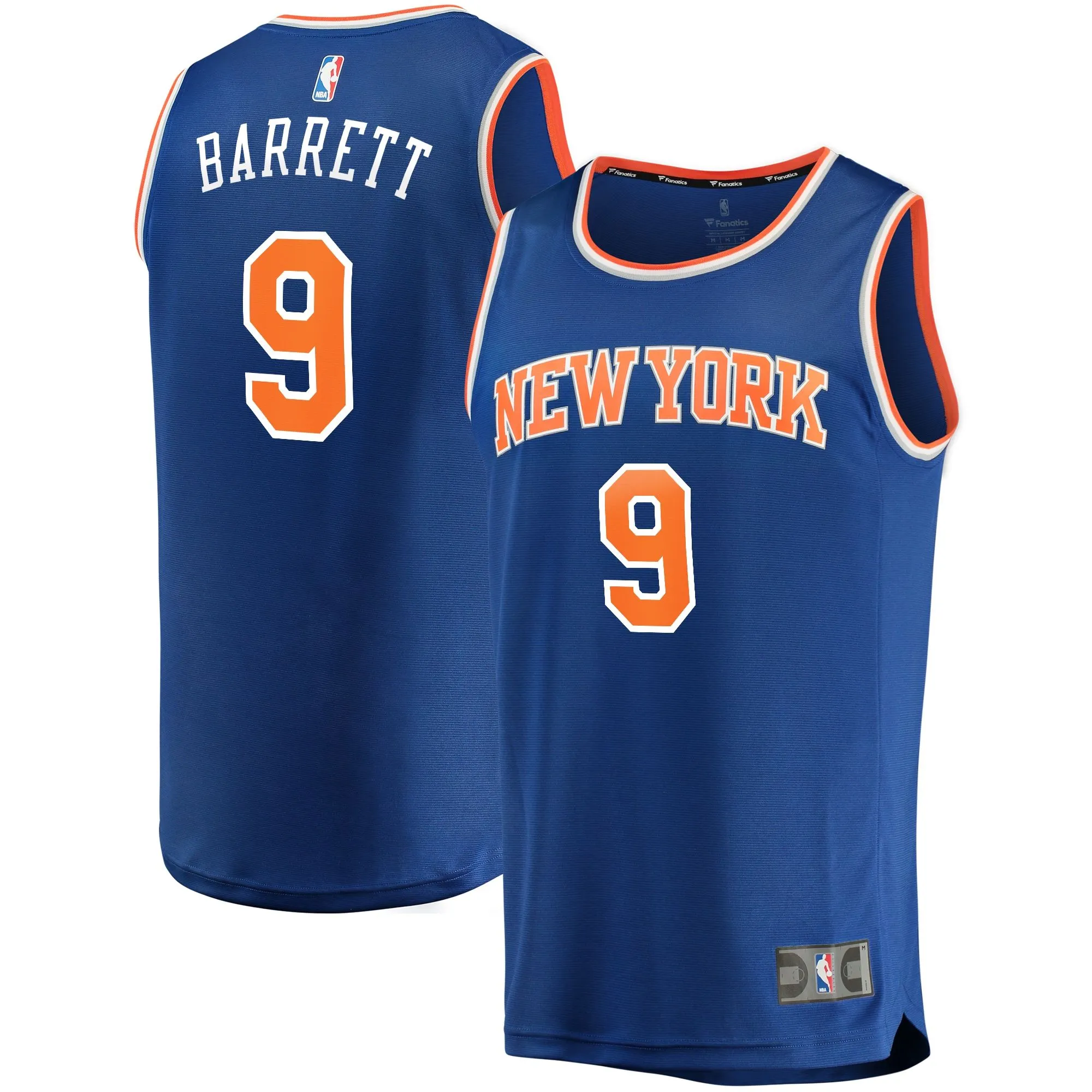 RJ Barrett New York Knicks Fanatics Branded Fast Break Replica Jersey Royal - Icon Edition