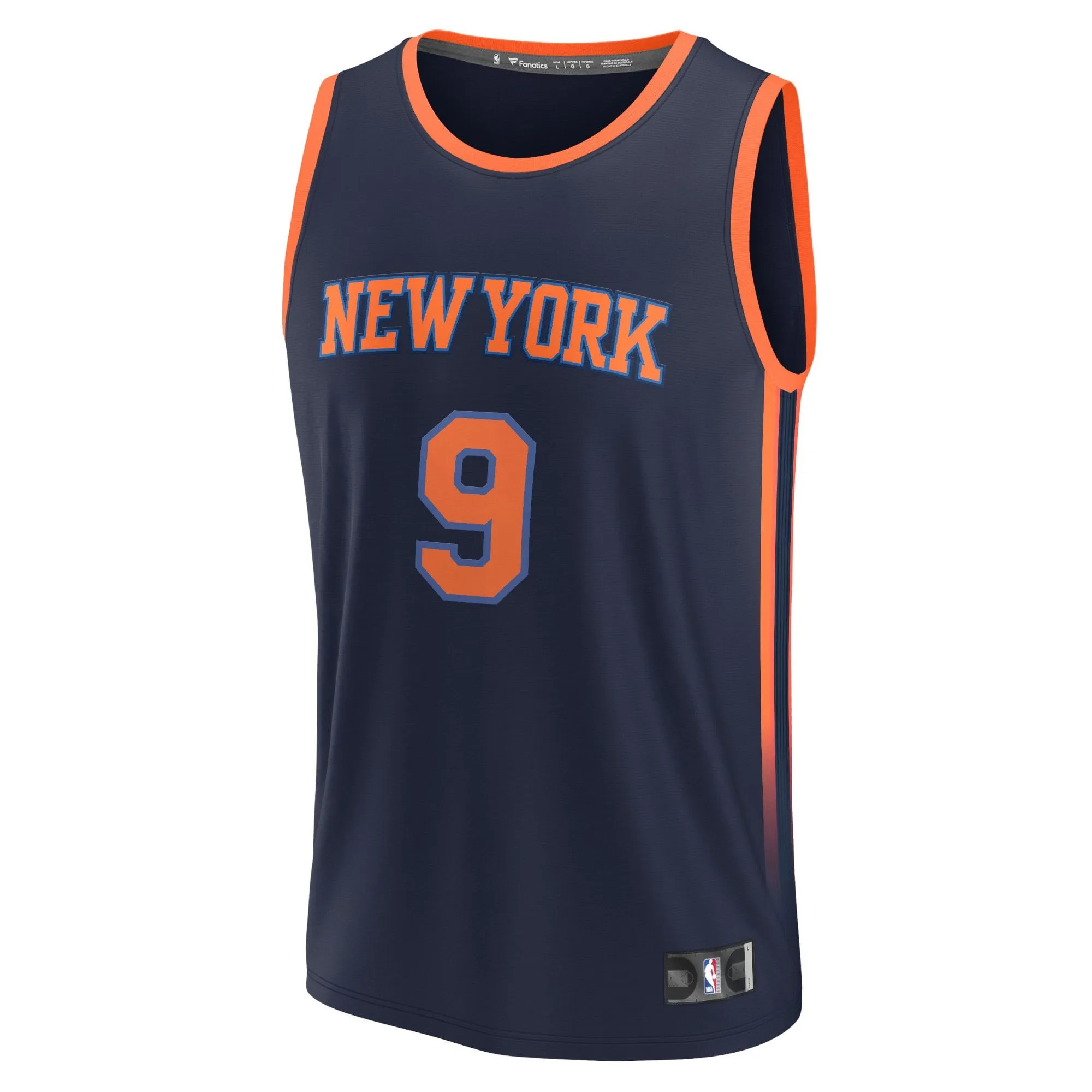 RJ Barrett New York Knicks Fanatics Branded Fast Break Replica Player Jersey - Statement Edition - Navy