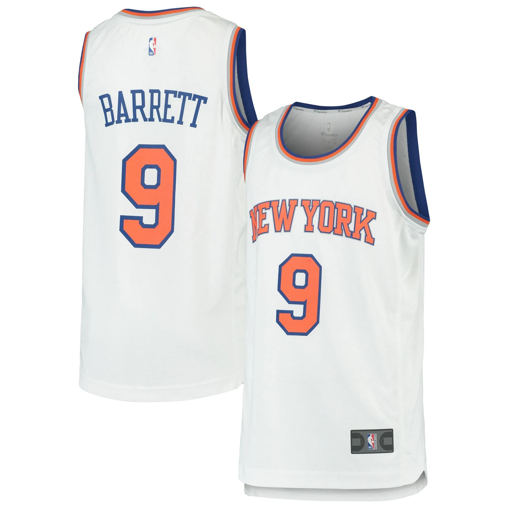 RJ Barrett New York Knicks Fanatics Branded Youth 2019 NBA Draft First Round Pick Fast Break Replica Jersey - Association Edition - White