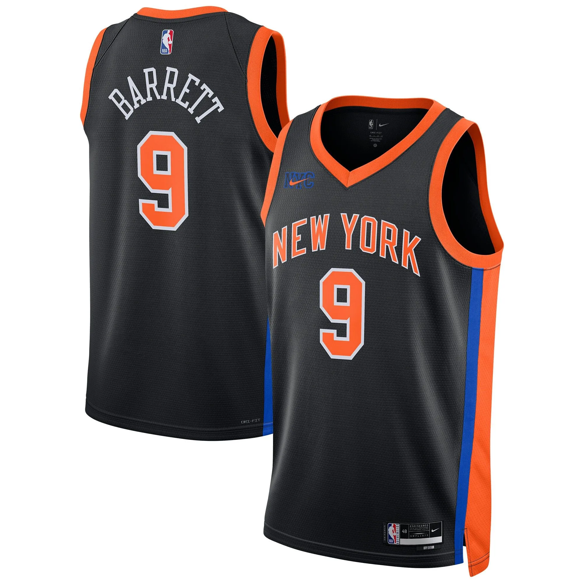 RJ Barrett New York Knicks  Unisex 2022/23 Swingman Jersey - City Edition - Black