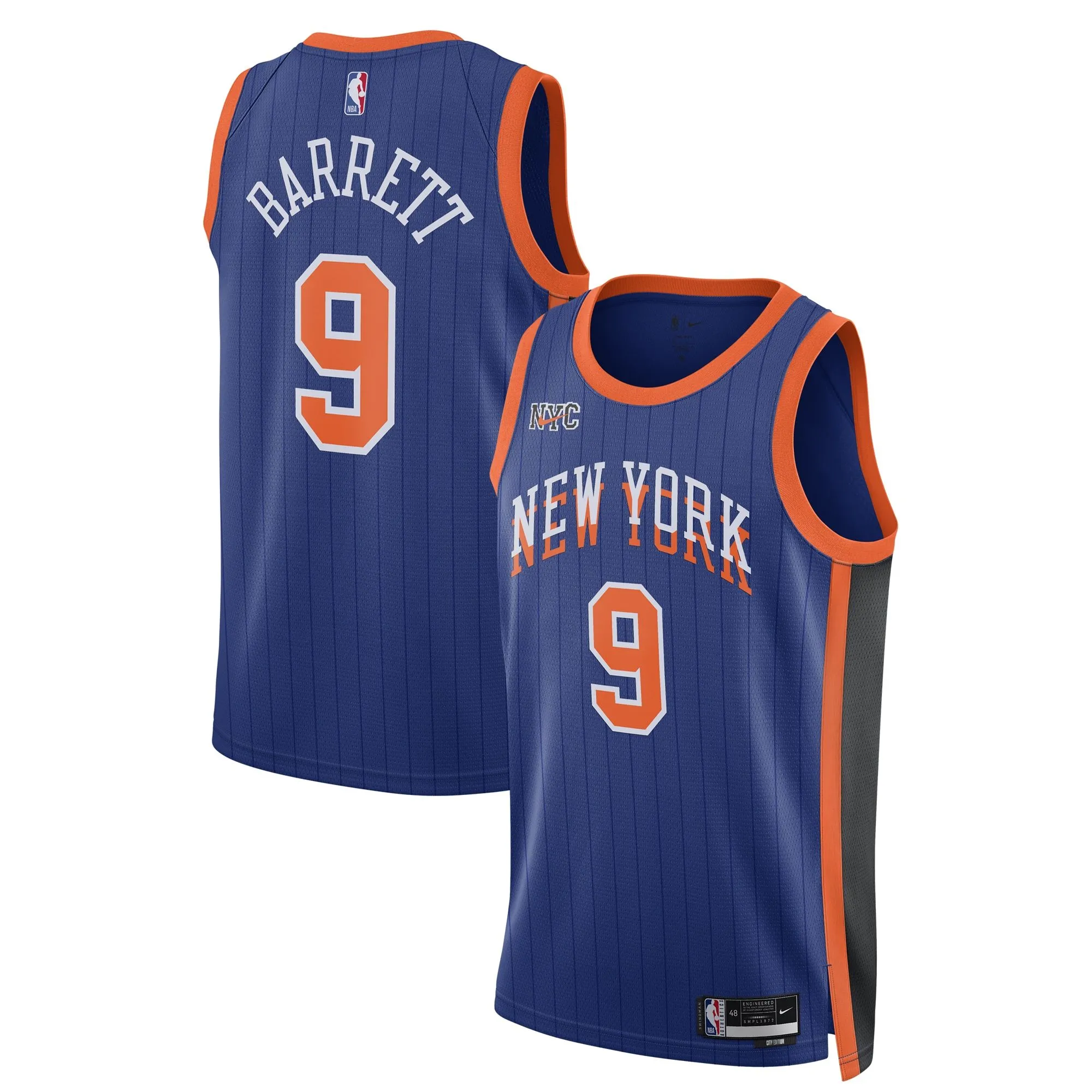 RJ Barrett New York Knicks  Unisex 2023/24 Swingman Jersey - Blue - City Edition