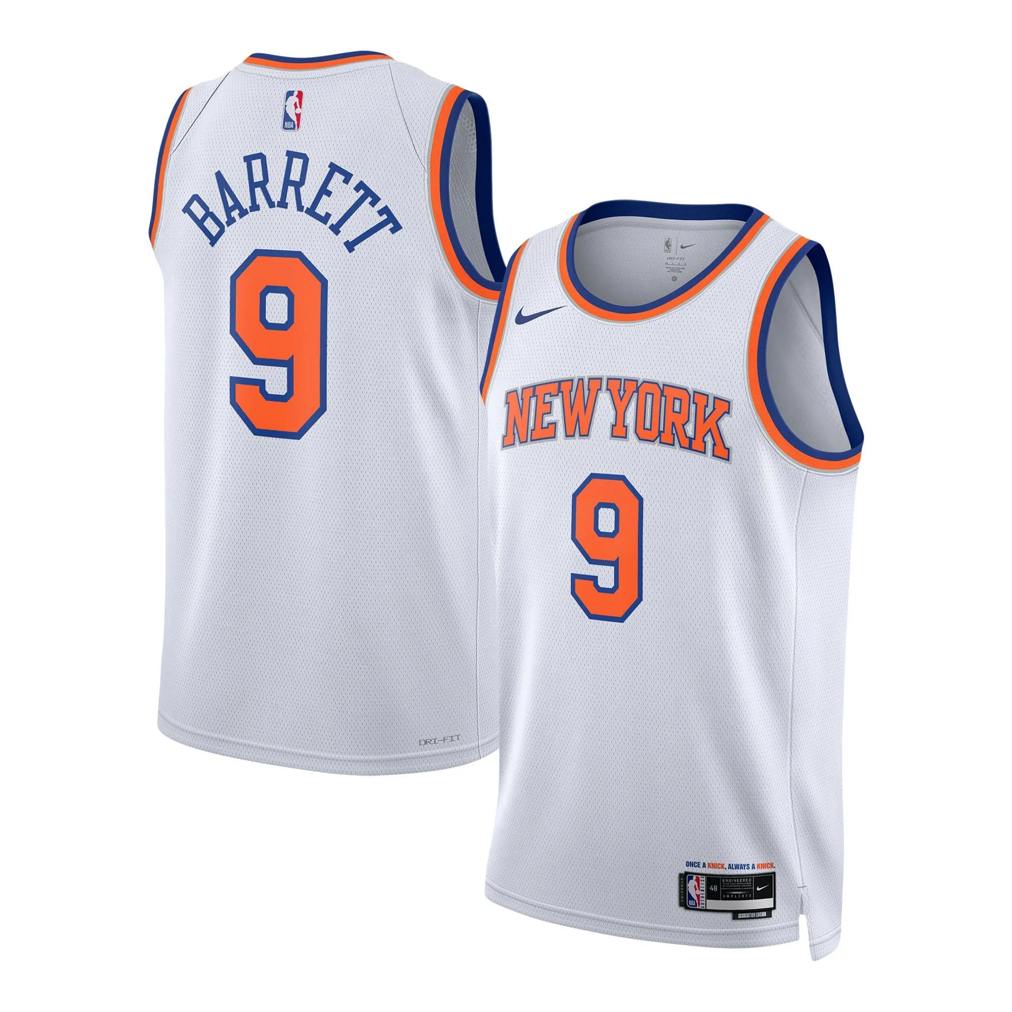 RJ Barrett New York Knicks  Unisex Swingman Jersey - Association Edition - White