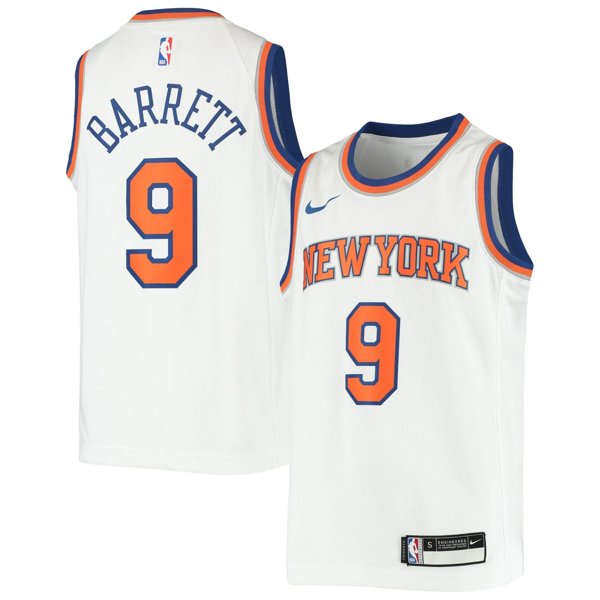 RJ Barrett New York Knicks  Youth Swingman Jersey - Association Edition - White