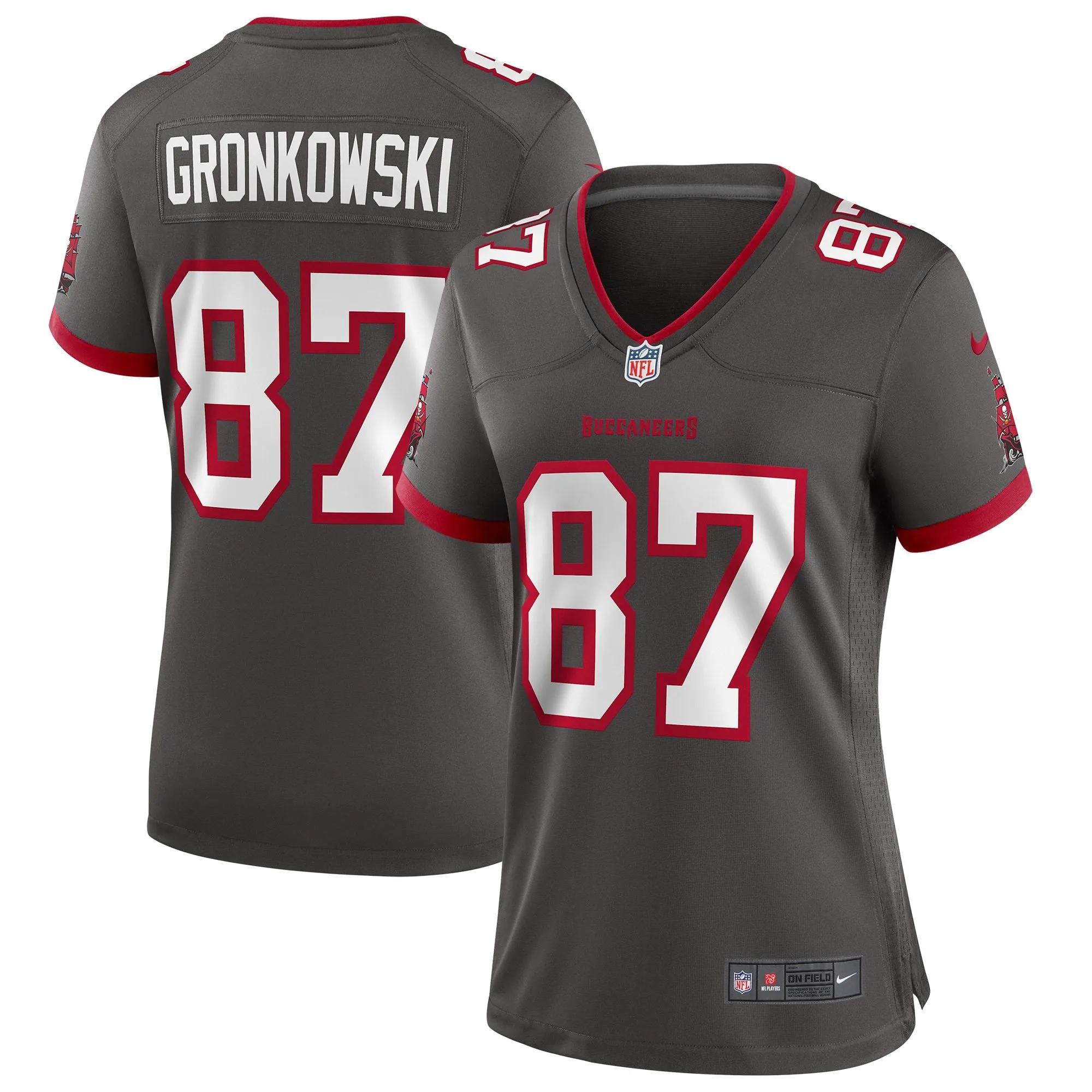 Rob Gronkowski Tampa Bay Buccaneers  Women's Alternate Game Jersey - Pewter