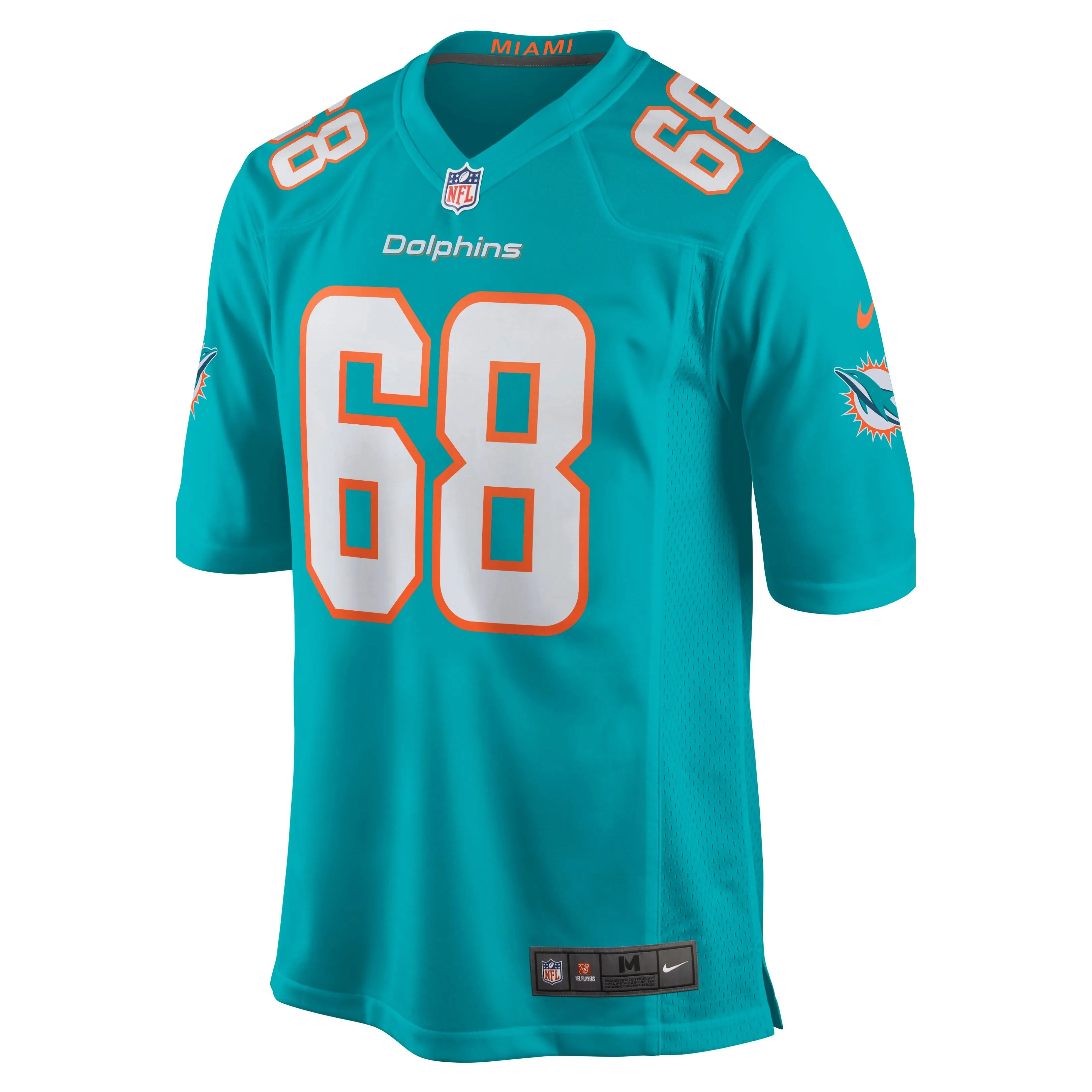 Robert Hunt Miami Dolphins  Game Jersey - Aqua