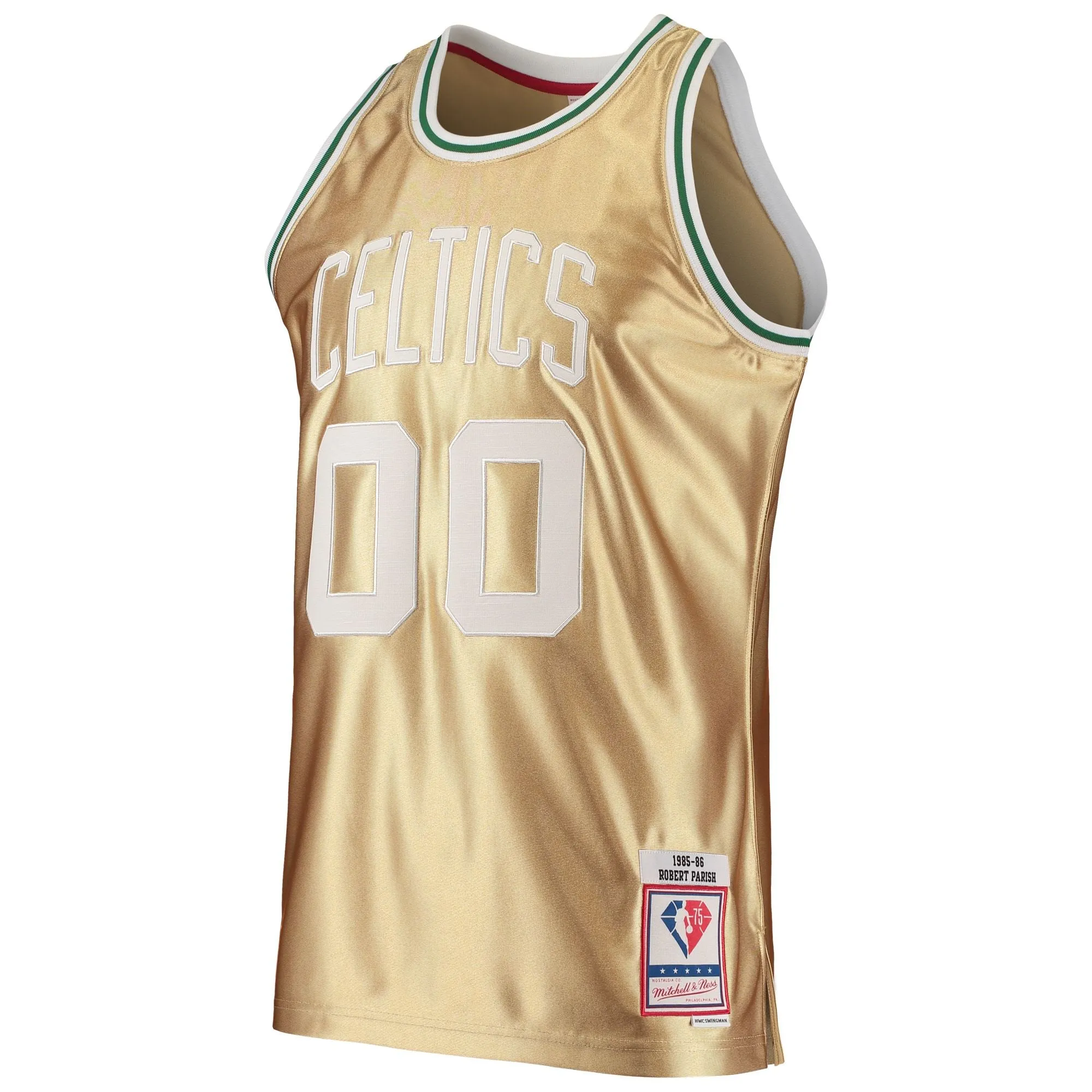 Robert Parish Boston Celtics Mitchell & Ness 75th Anniversary 1985/86 Hardwood Classics Swingman Jersey - Gold