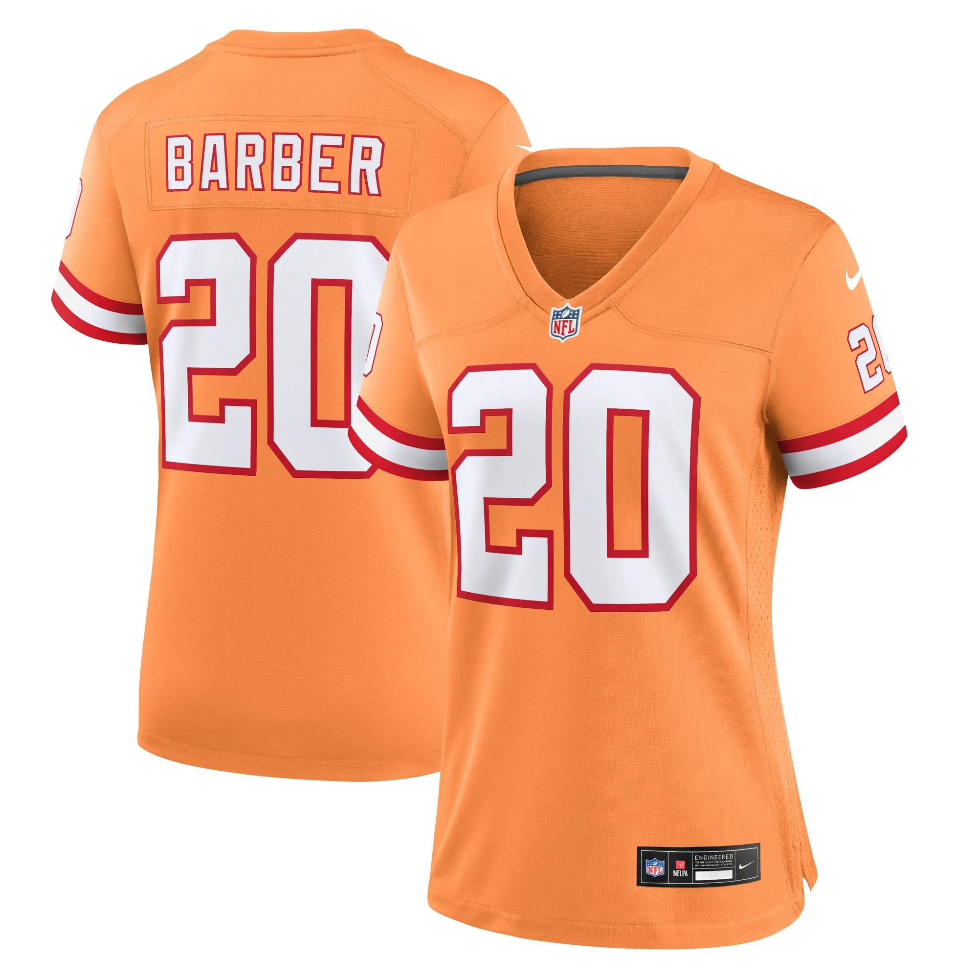 Ronde Barber Tampa Bay Buccaneers  Women's Throwback Game Jersey - Orange