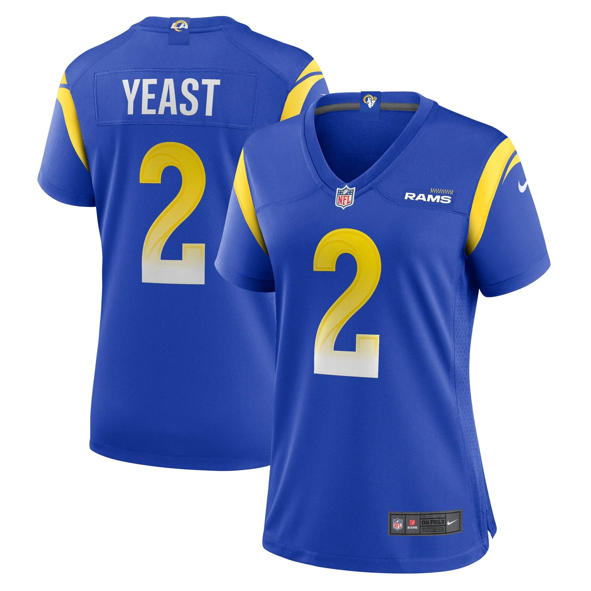 Russ Yeast Los Angeles Rams  Women's Home Game Jersey - Royal