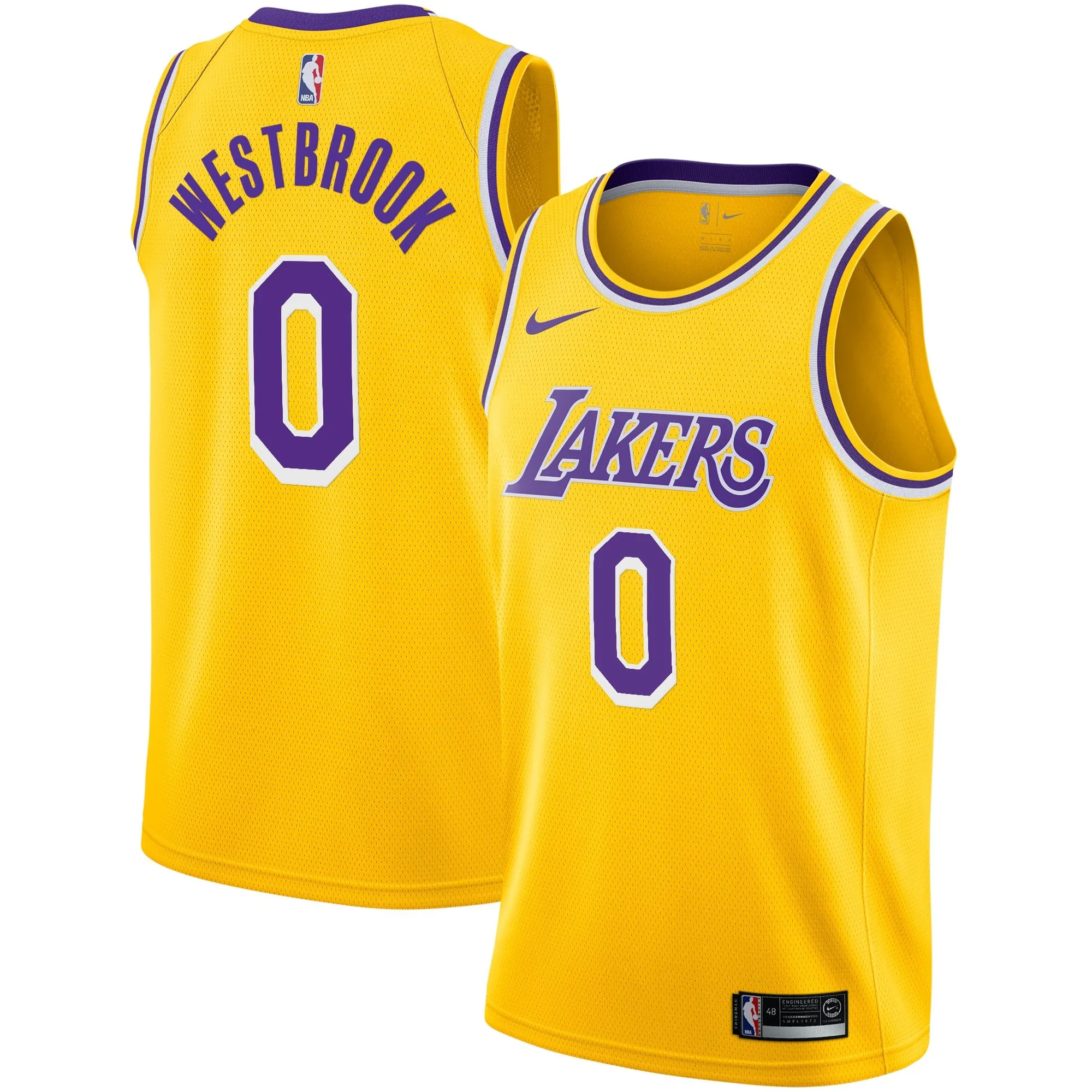 Russell Westbrook Los Angeles Lakers  2020/21 Swingman Player Jersey Gold - Icon Edition