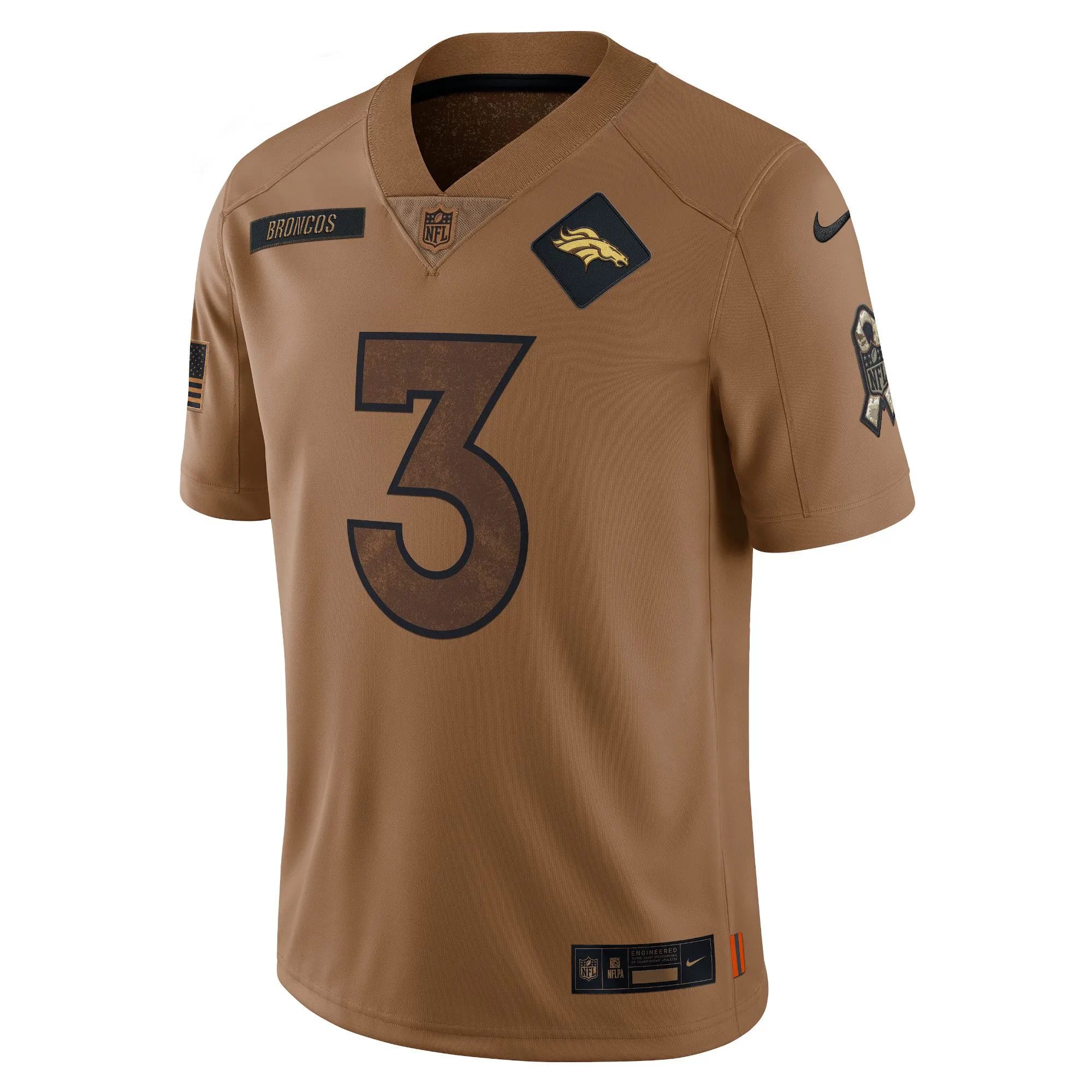 Russell Wilson Denver Broncos  2023 Salute To Service Limited Jersey - Brown