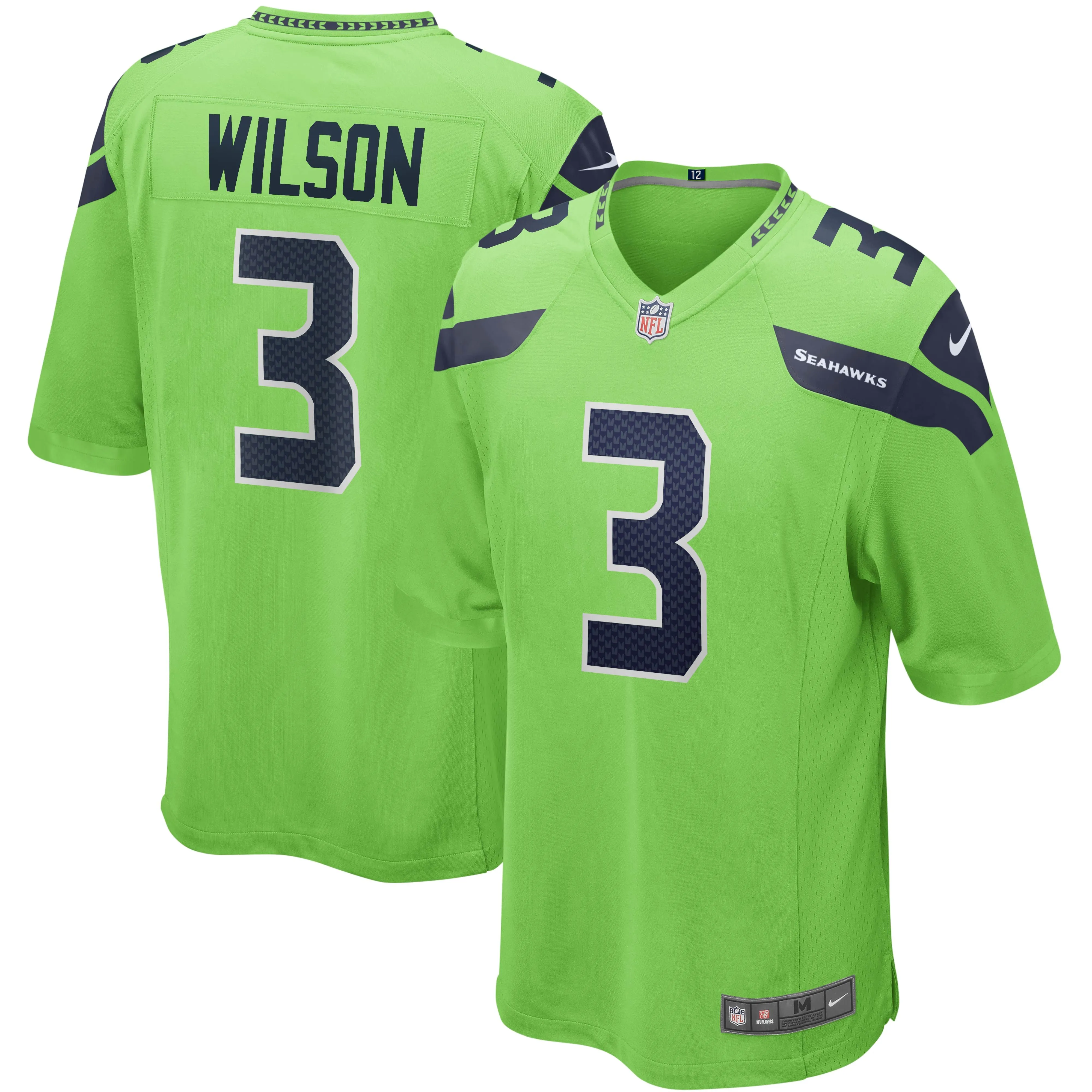 Russell Wilson Seattle Seahawks  Alternate Game Jersey - Neon Green