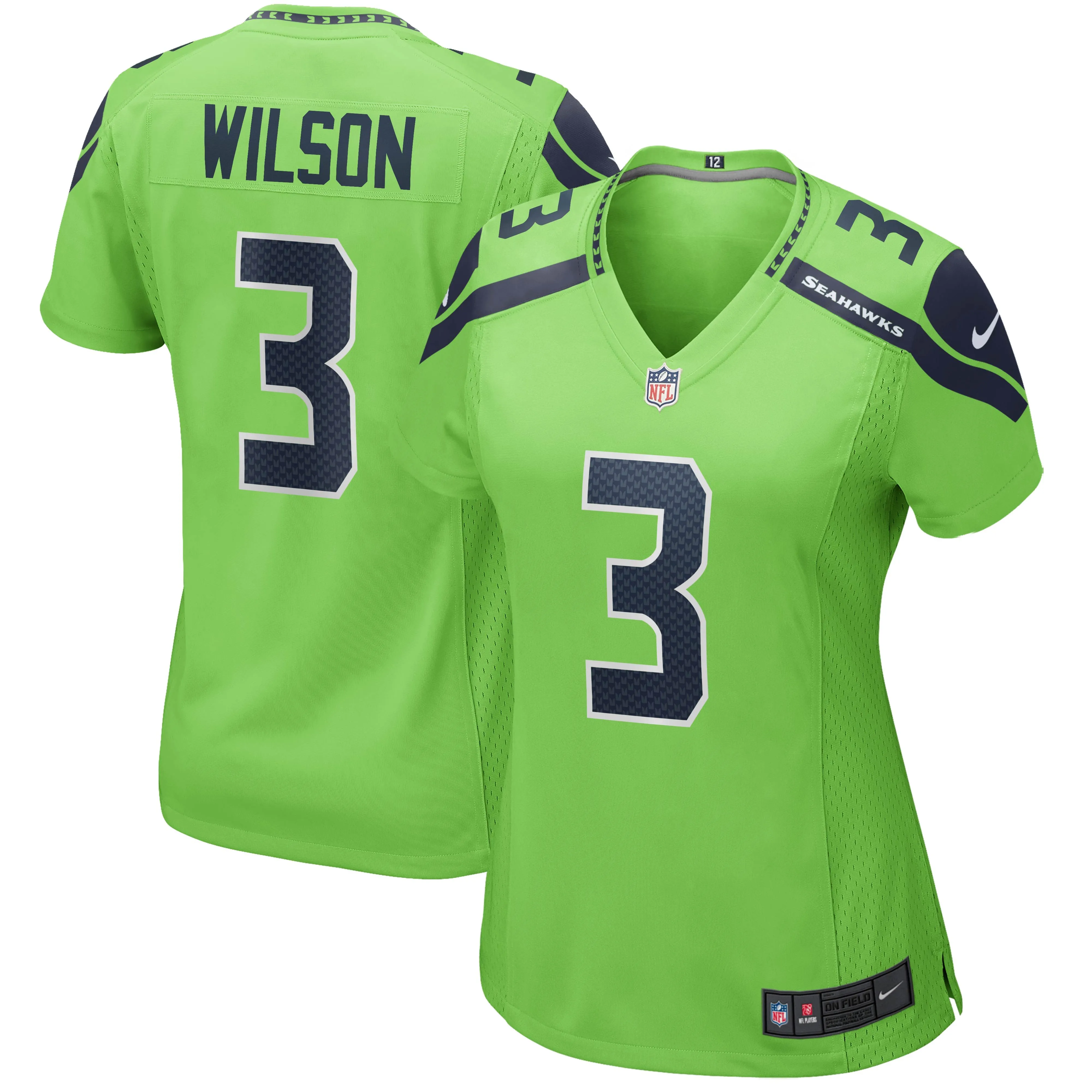 Russell Wilson Seattle Seahawks  Women's Alternate Game Jersey - Neon Green