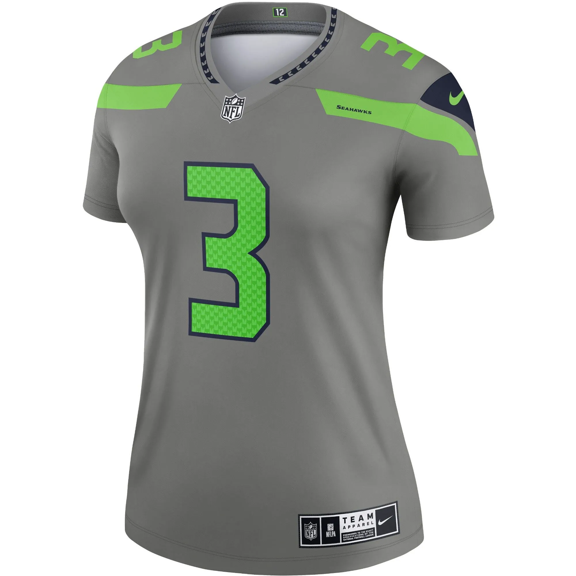 Russell Wilson Seattle Seahawks  Women's Inverted Legend Jersey - Gray