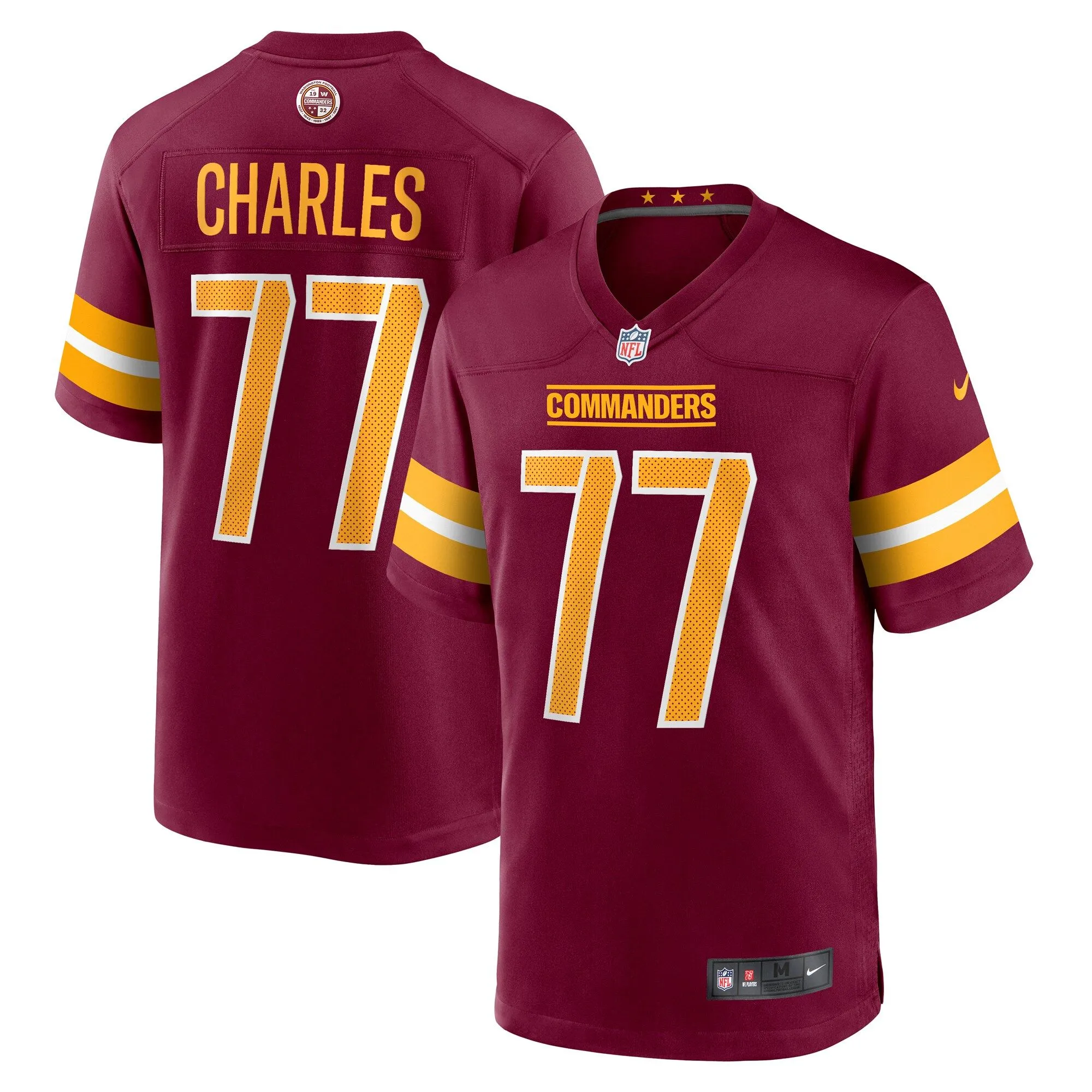 Saahdiq Charles Washington Commanders   Game Jersey -  Burgundy