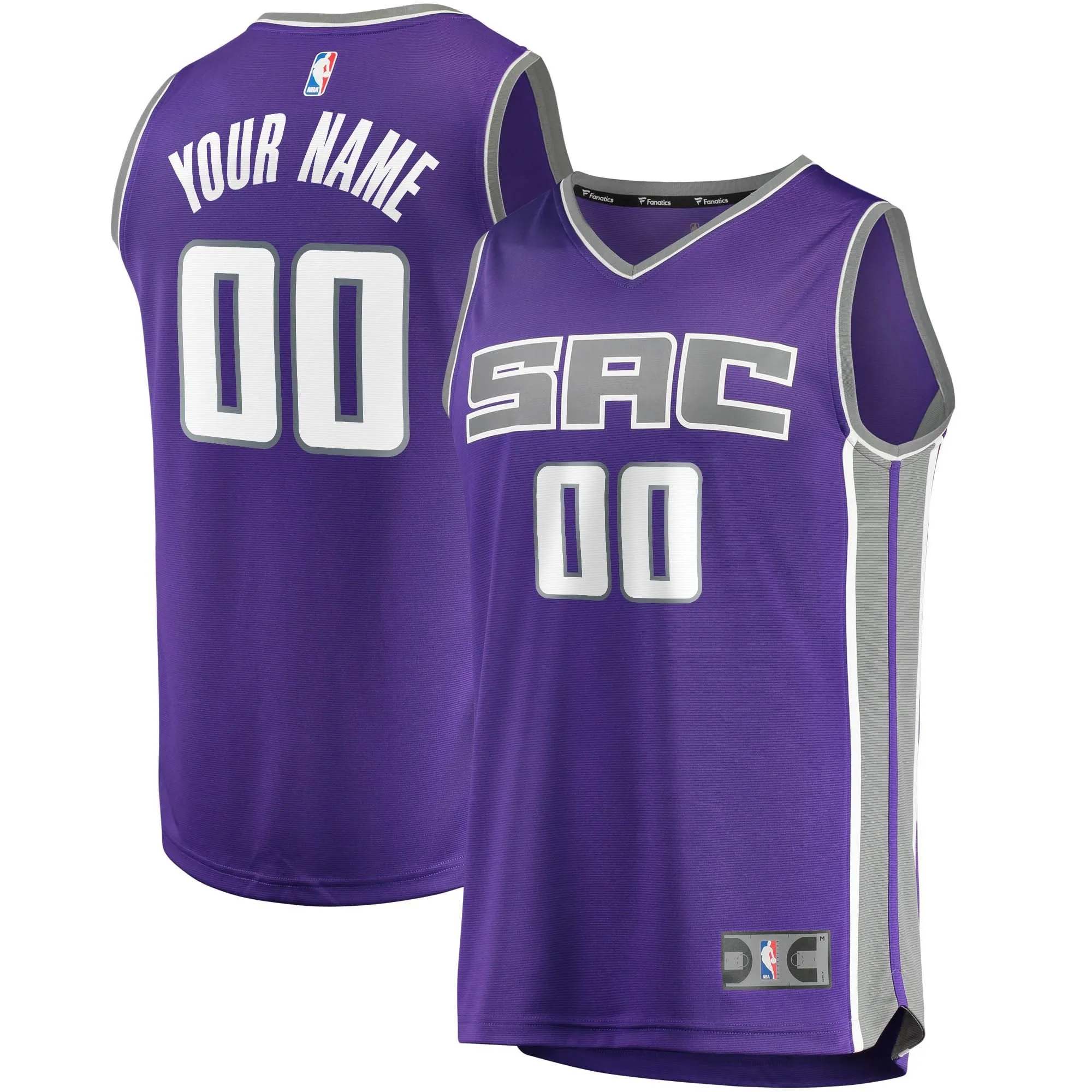 Sacramento Kings Fanatics Branded Fast Break Custom Replica Jersey Purple - Icon Edition