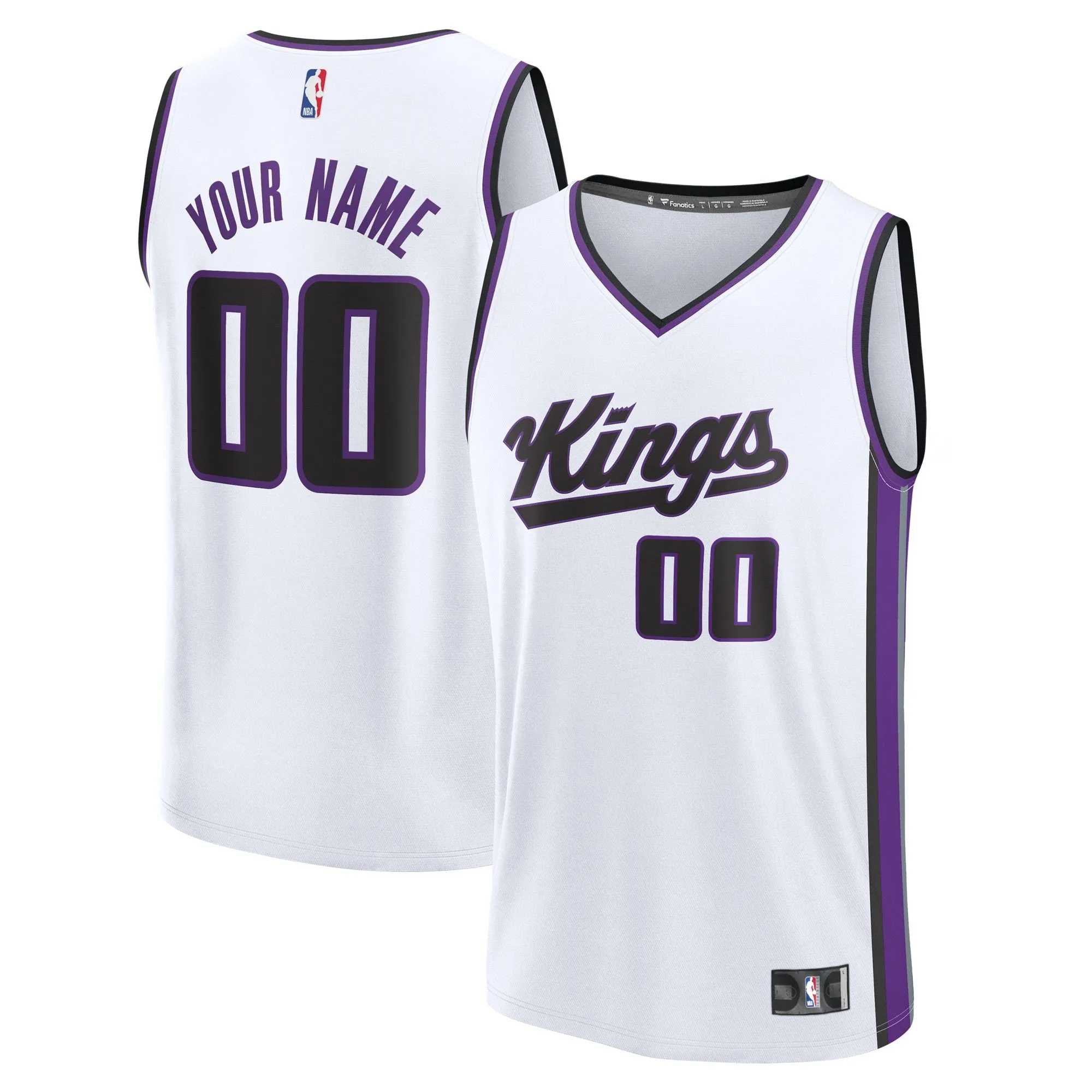 Sacramento Kings Fanatics Branded Youth Custom Fast Break Jersey - White - Association Edition