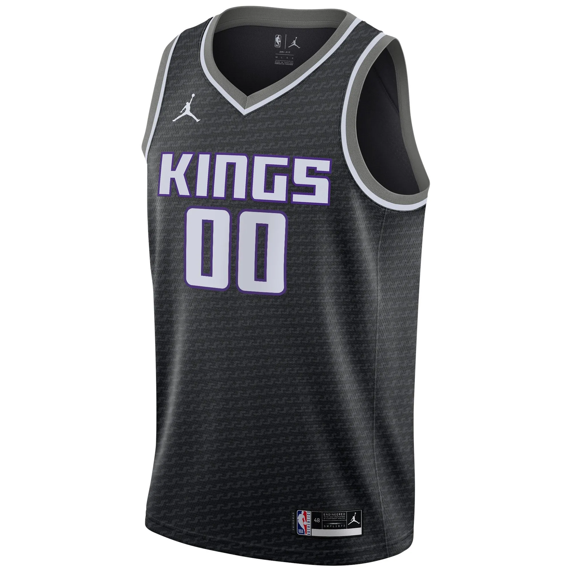 Sacramento Kings Jordan Brand Swingman Custom Jersey - Statement Edition - Black