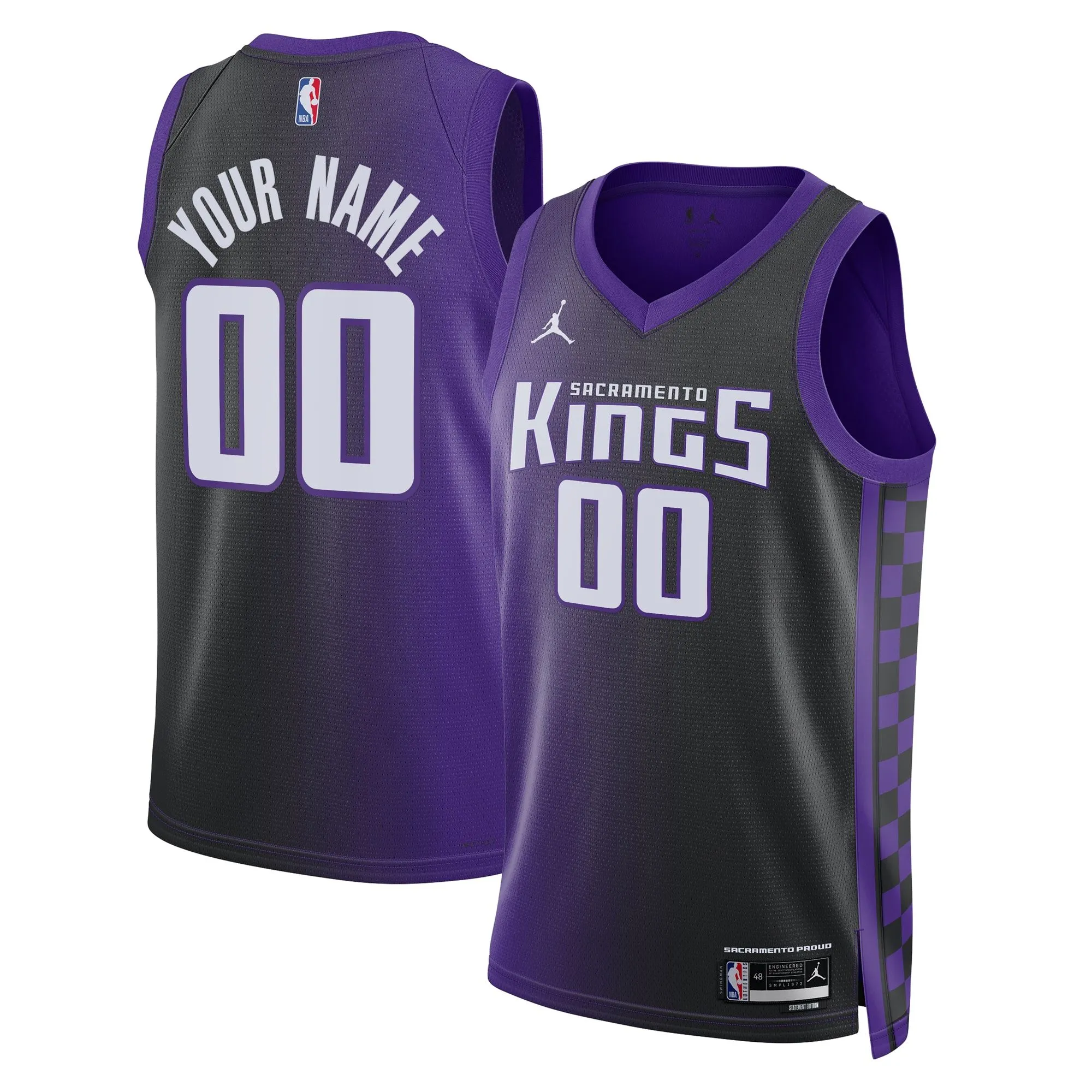 Sacramento Kings Jordan Brand Unisex Swingman Custom Jersey - Statement Edition - Purple