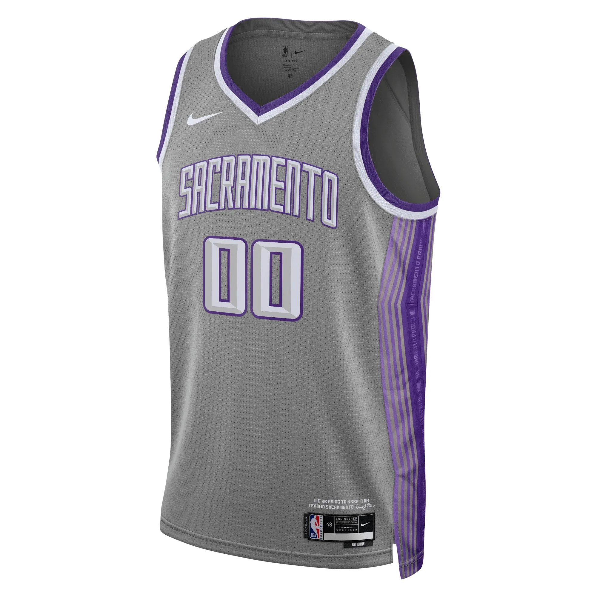 Sacramento Kings  Unisex 2022/23 Swingman Custom Jersey - City Edition - Black