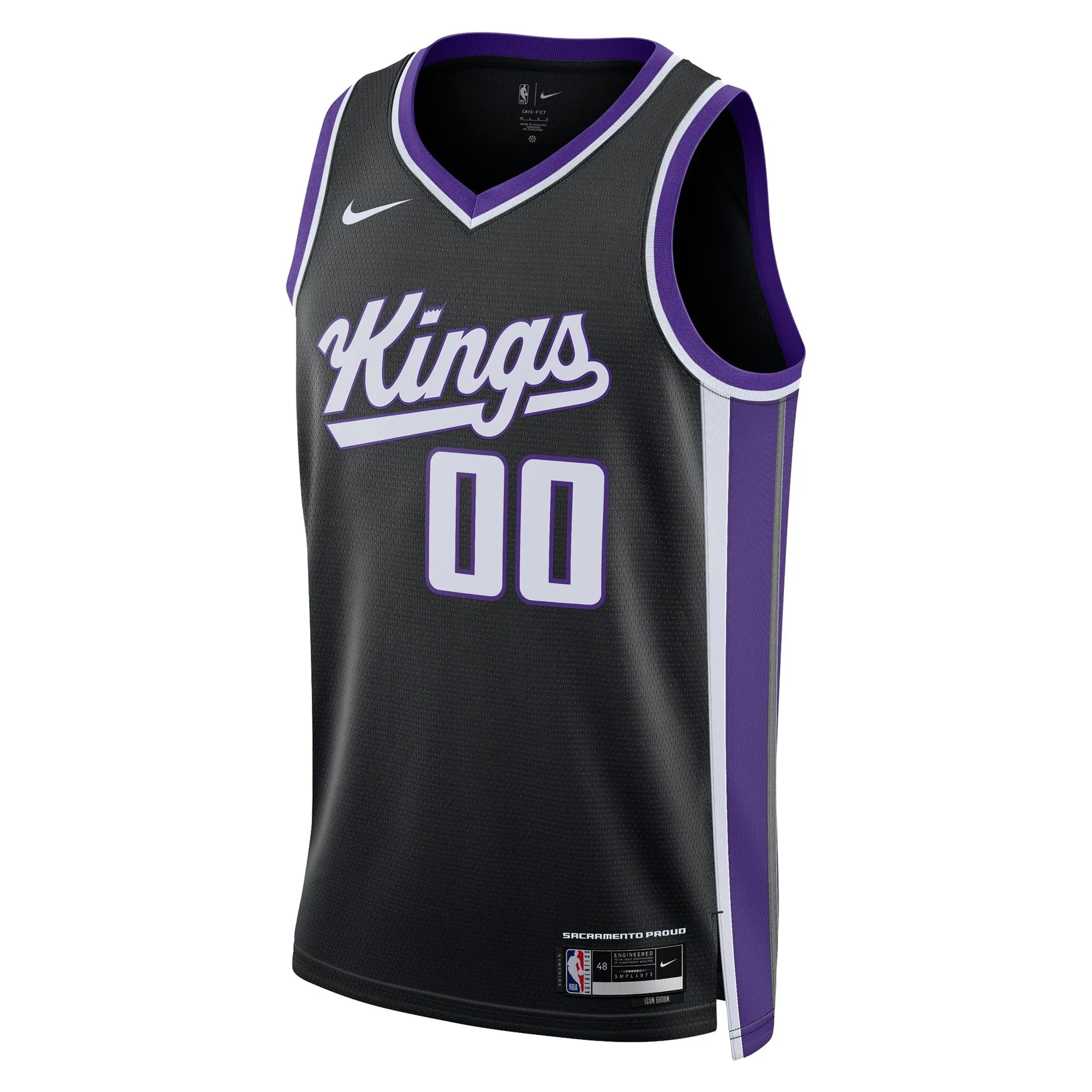 Sacramento Kings  Unisex Swingman Custom Jersey - Icon Edition - Black