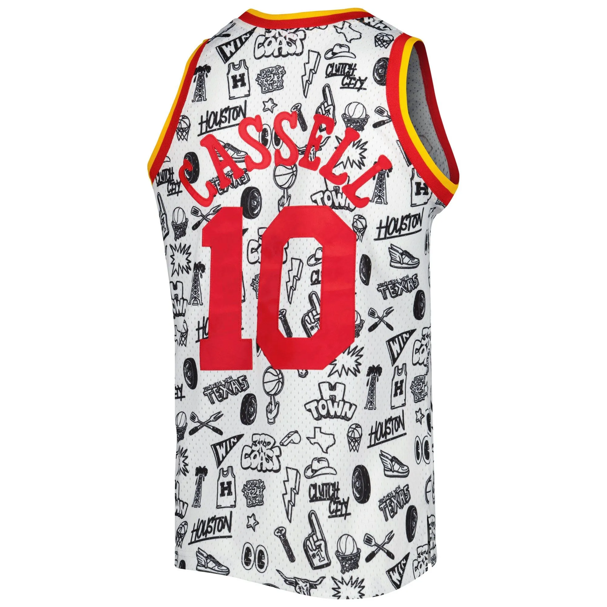 Sam Cassell Houston Rockets Mitchell & Ness 1993/94 Hardwood Classics Doodle Swingman Jersey - White