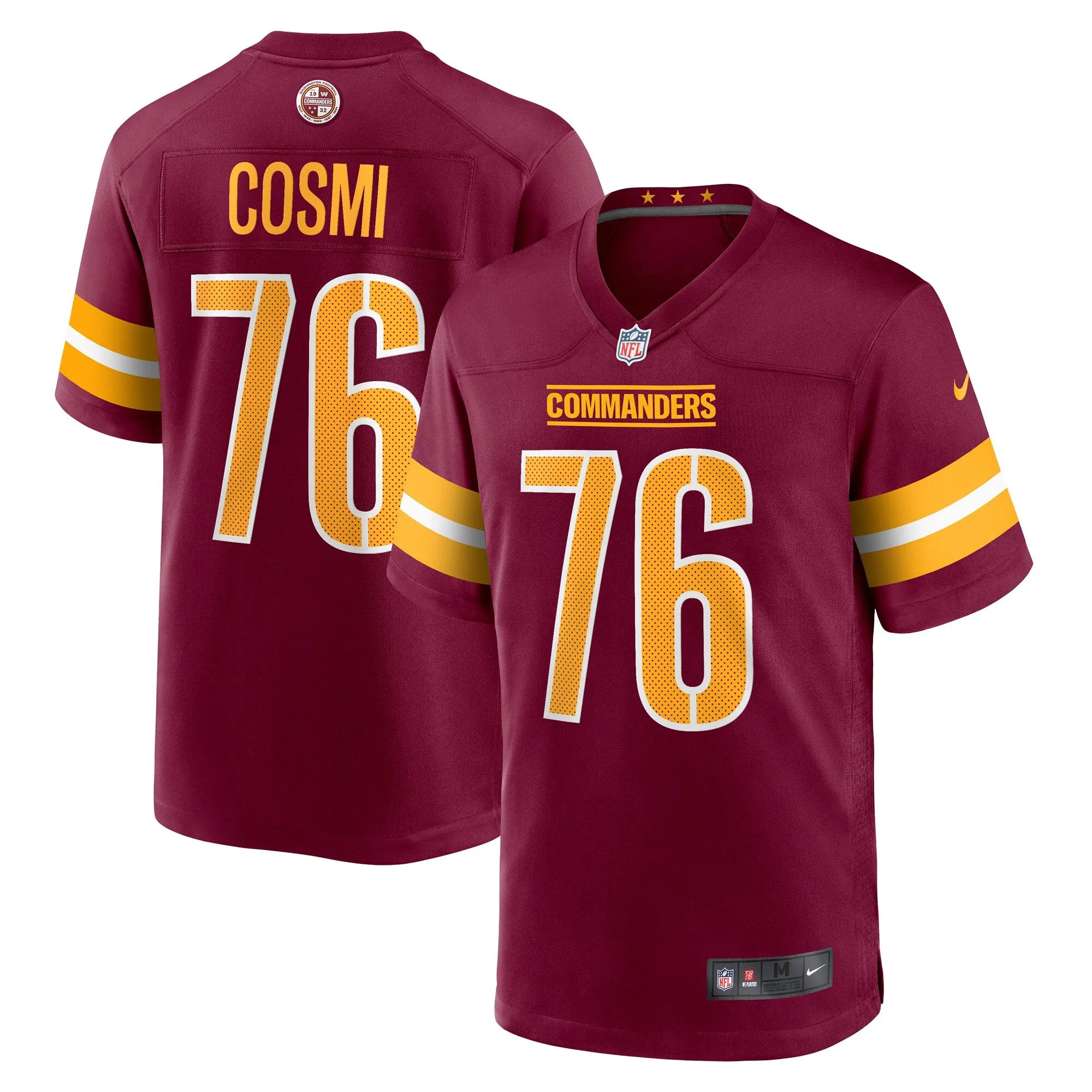 Sam Cosmi Washington Commanders   Game Jersey -  Burgundy