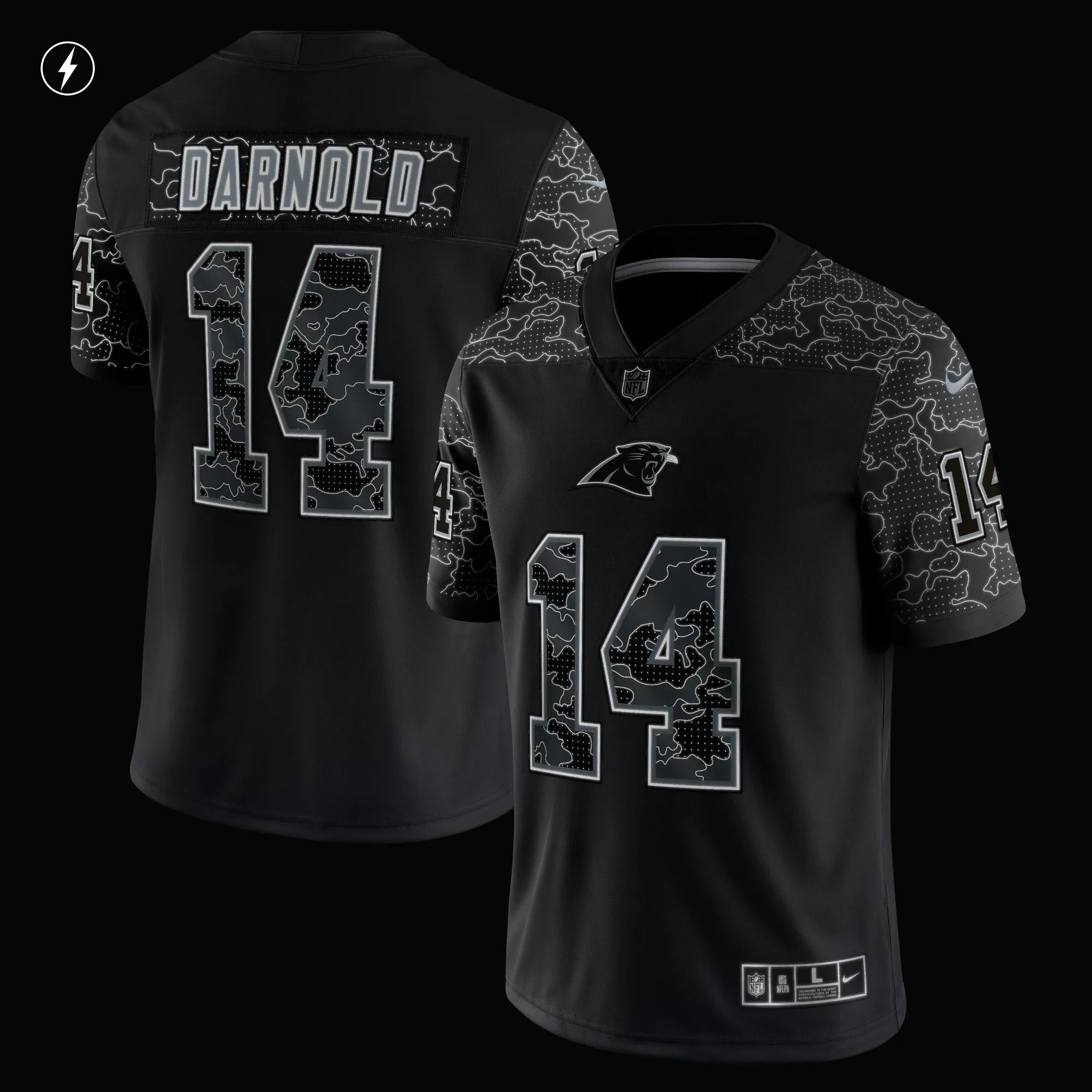 Sam Darnold Carolina Panthers  RFLCTV Limited Jersey - Black