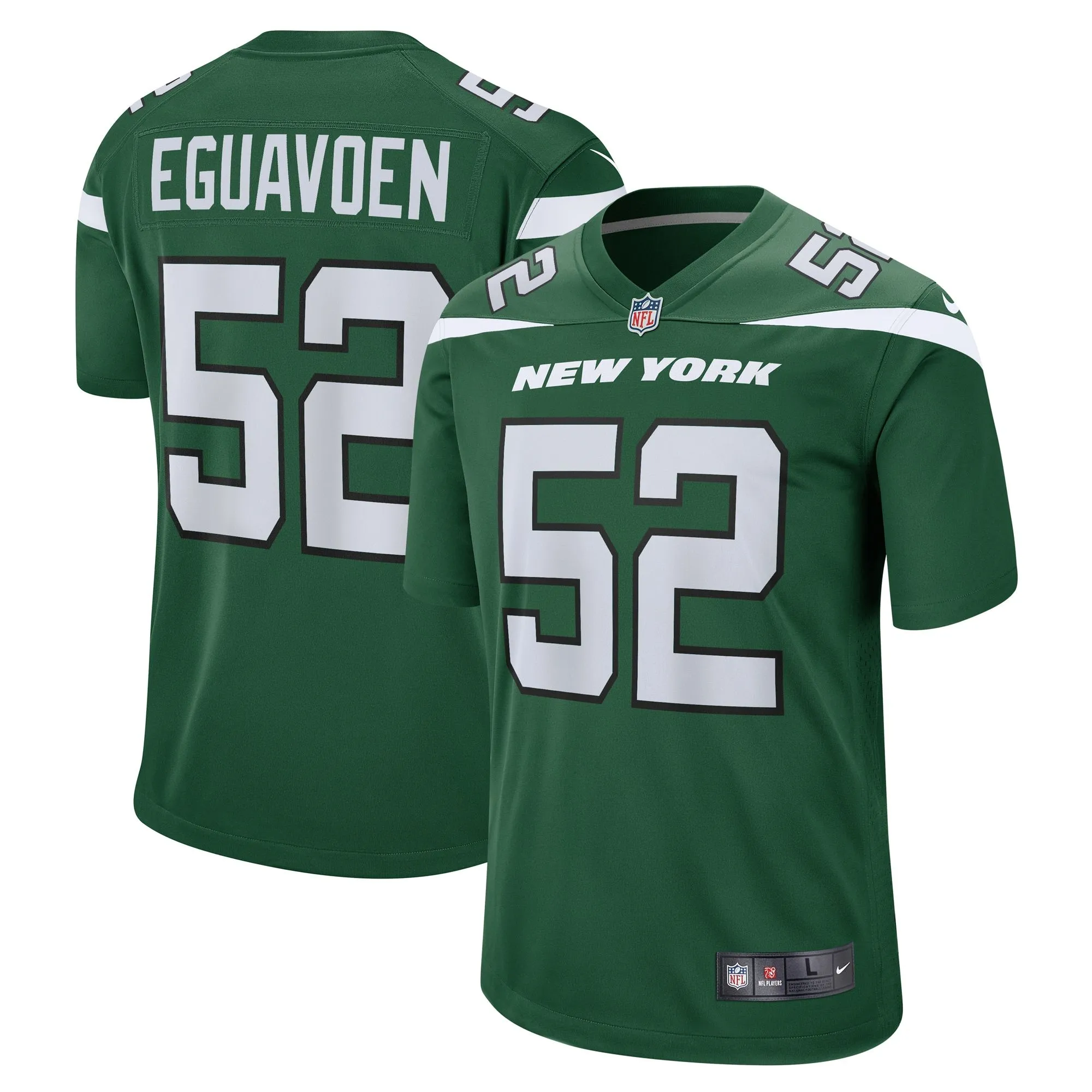 Sam Eguavoen New York Jets   Game Jersey - Gotham Green