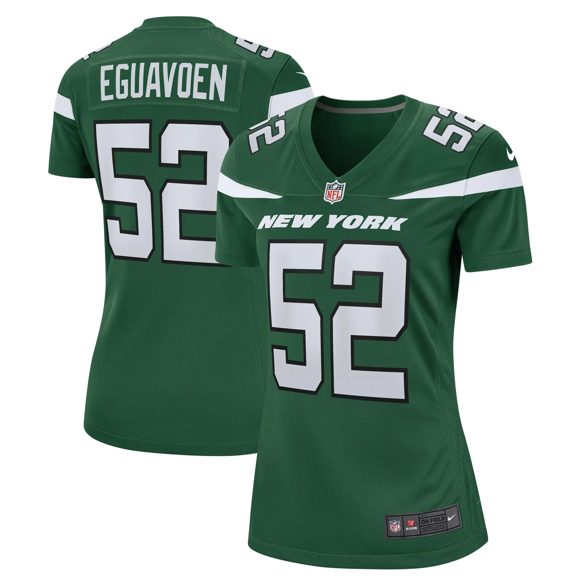 Sam Eguavoen New York Jets  Women's  Game Jersey - Gotham Green