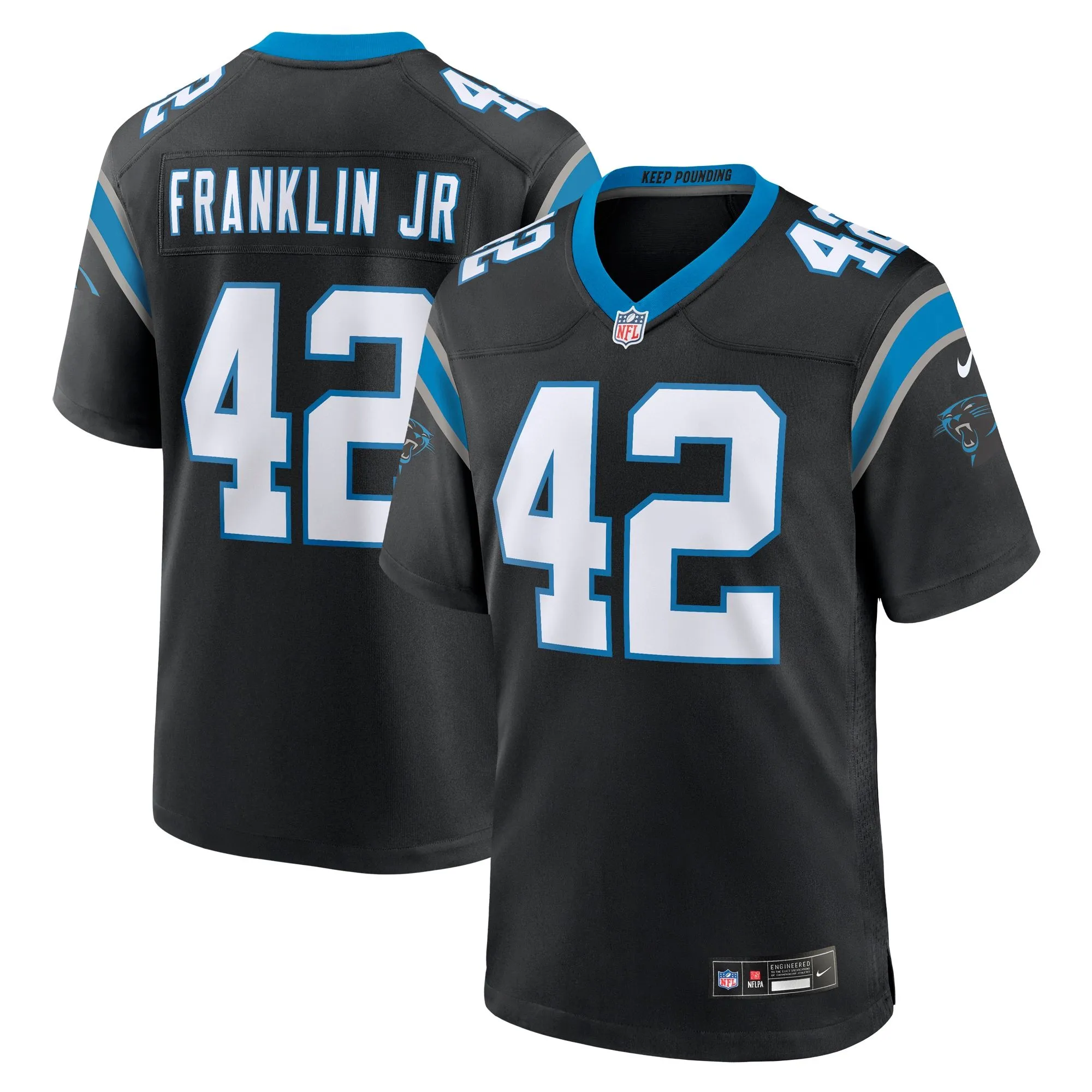 Sam Franklin Jr. Carolina Panthers  Team Game Jersey - Black