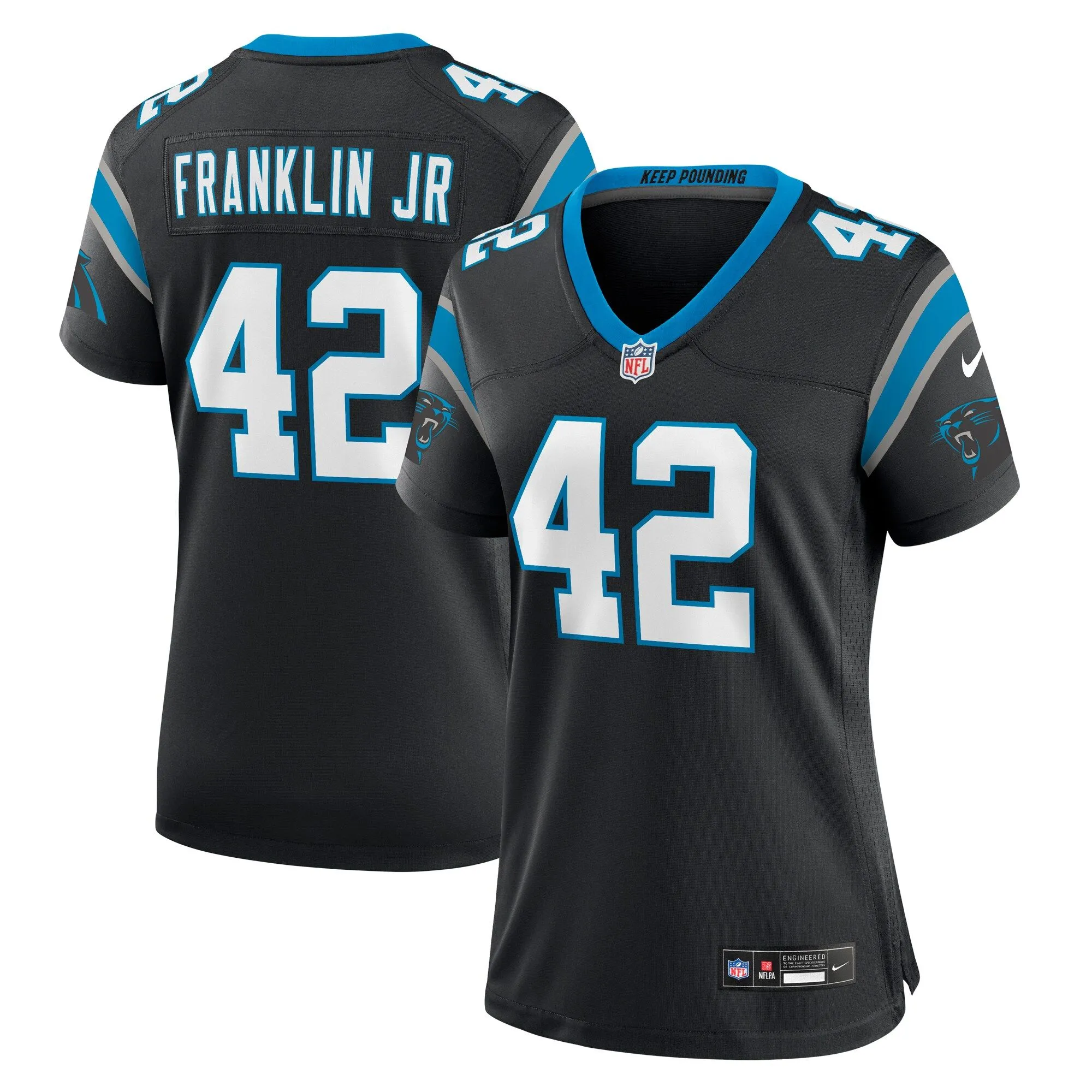 Sam Franklin Jr. Carolina Panthers  Women's Team Game Jersey - Black