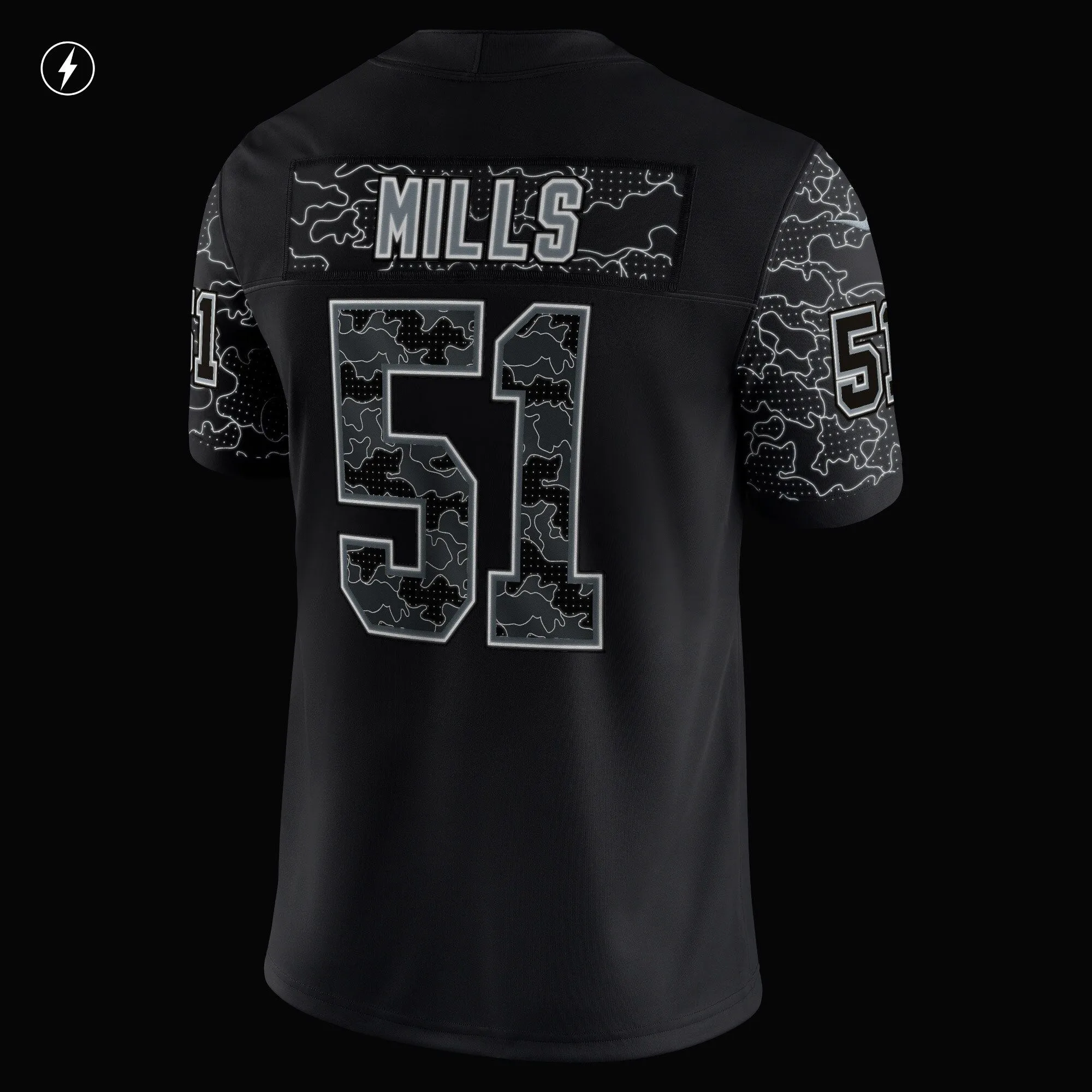 Sam Mills Carolina Panthers  Retired Player RFLCTV Limited Jersey - Black