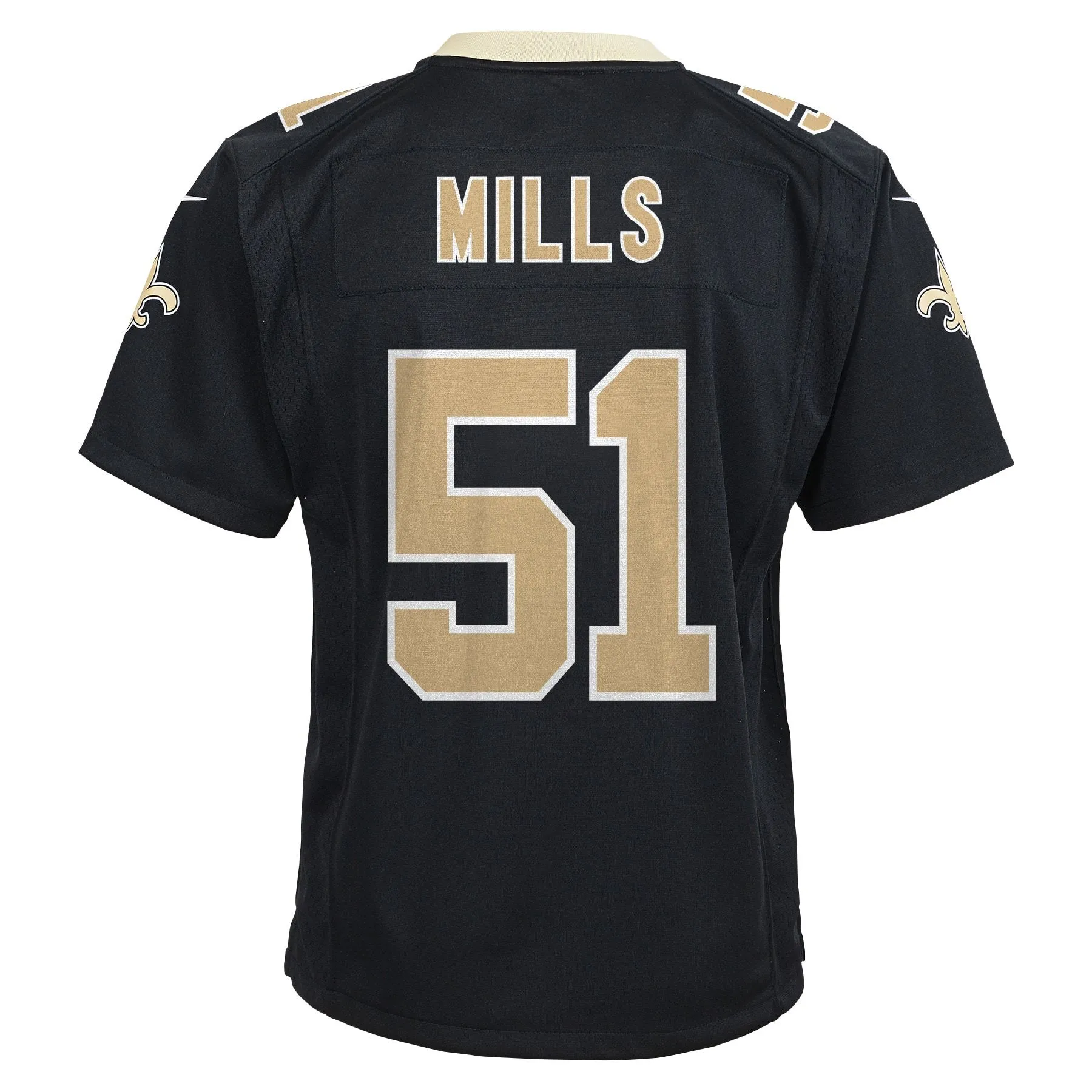 Sam Mills New Orleans Saints  Youth Retired Game Jersey - Black