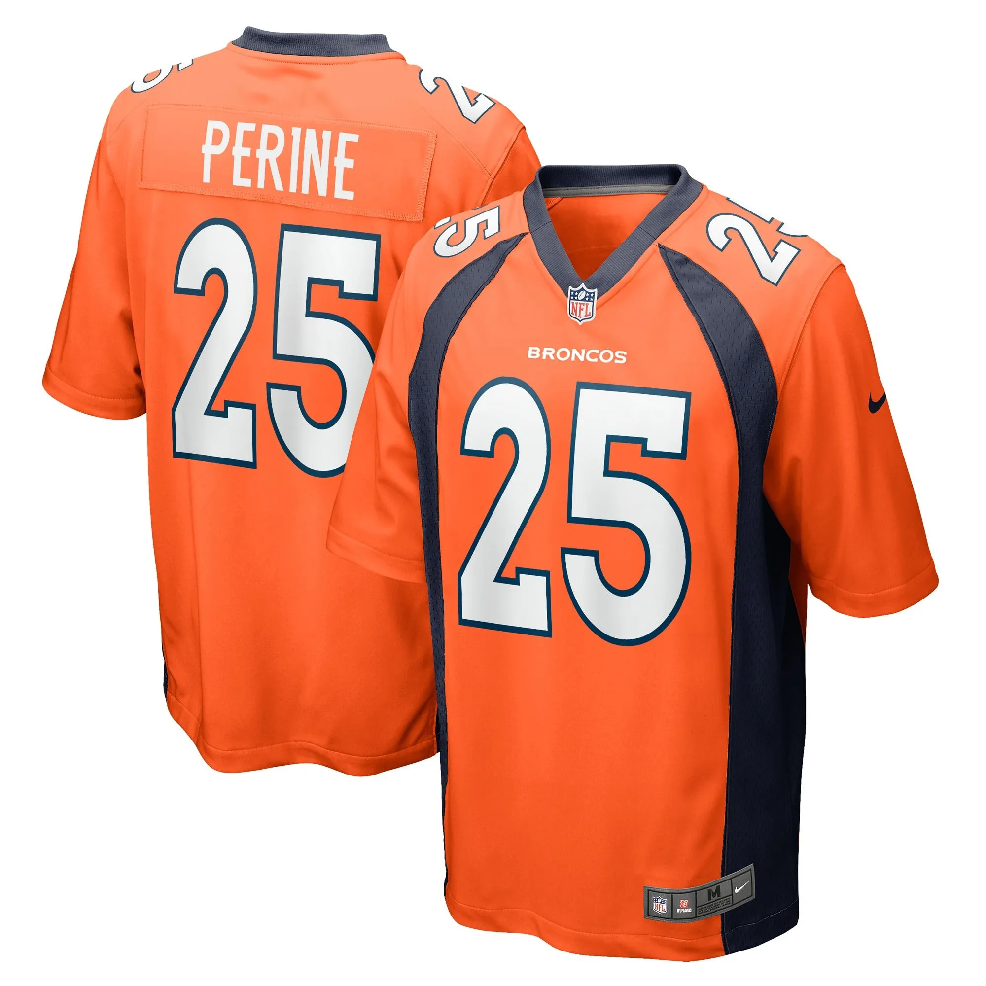 Samaje Perine Denver Broncos  Game Player Jersey - Orange