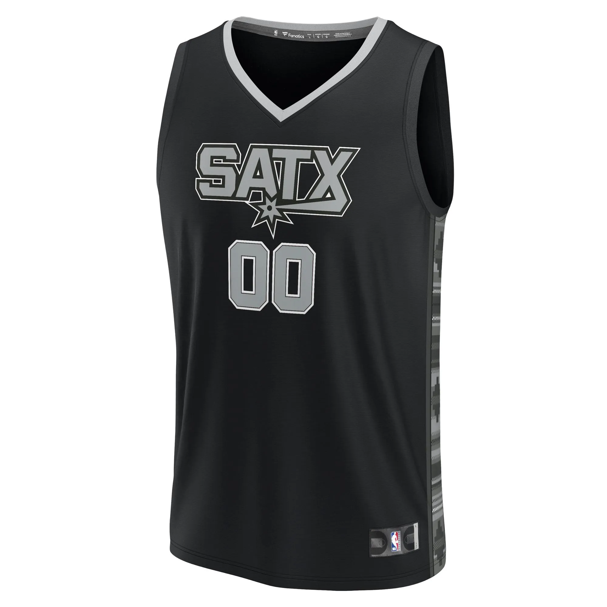 San Antonio Spurs Fanatics Branded  Fast Break Custom Replica Jersey - Black - Statement Edition