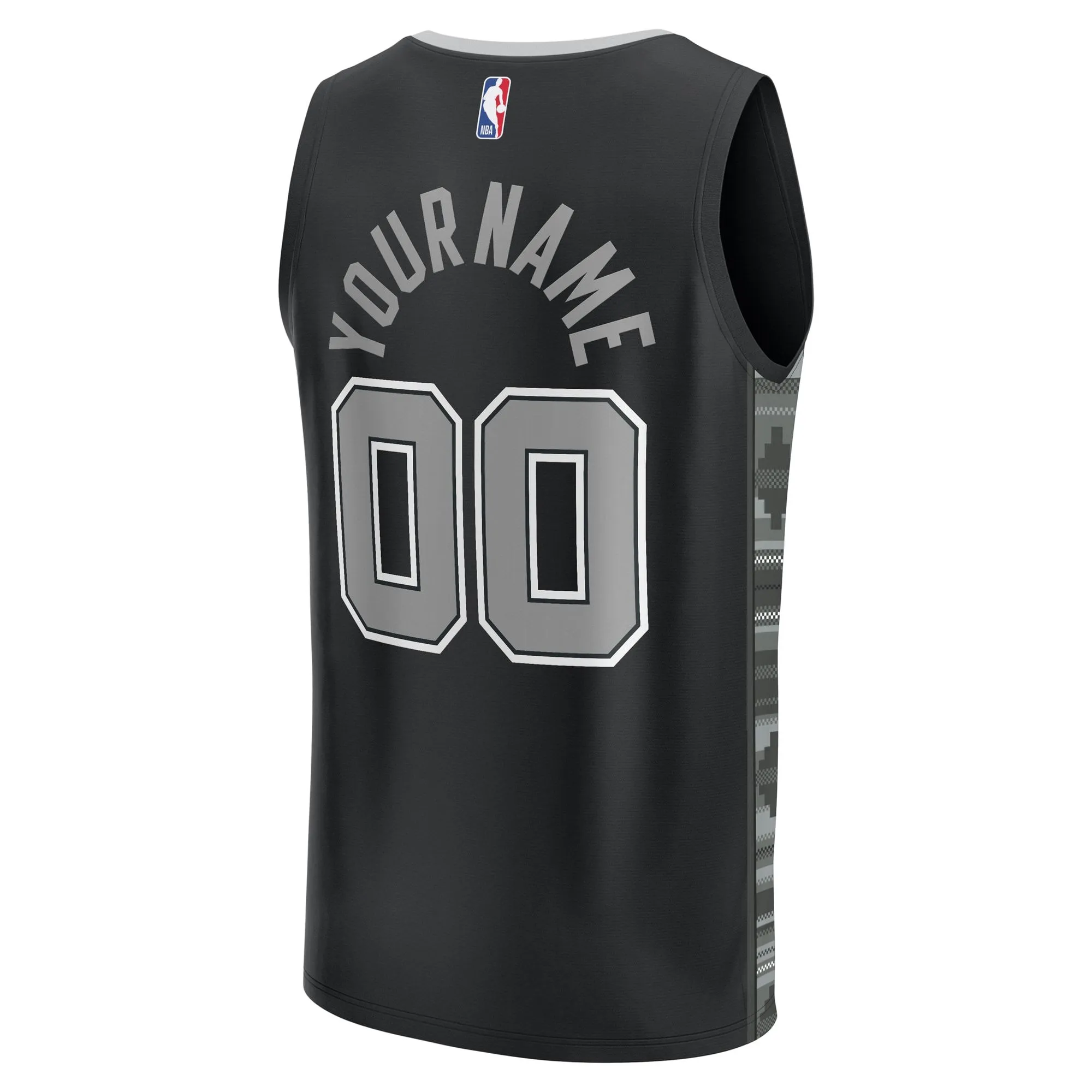 San Antonio Spurs Fanatics Branded  Fast Break Custom Replica Jersey - Black - Statement Edition