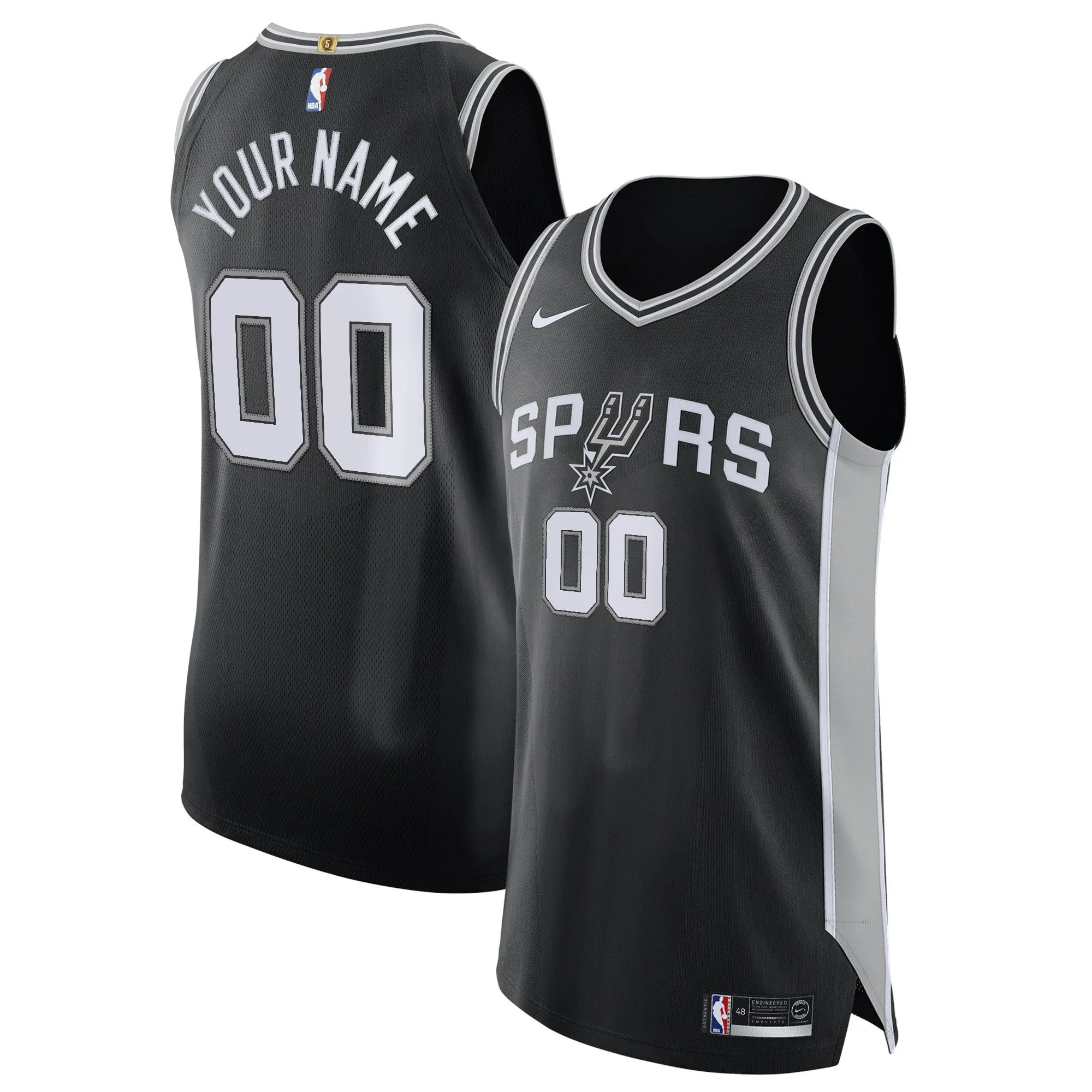 San Antonio Spurs   Custom Jersey Black - Icon Edition