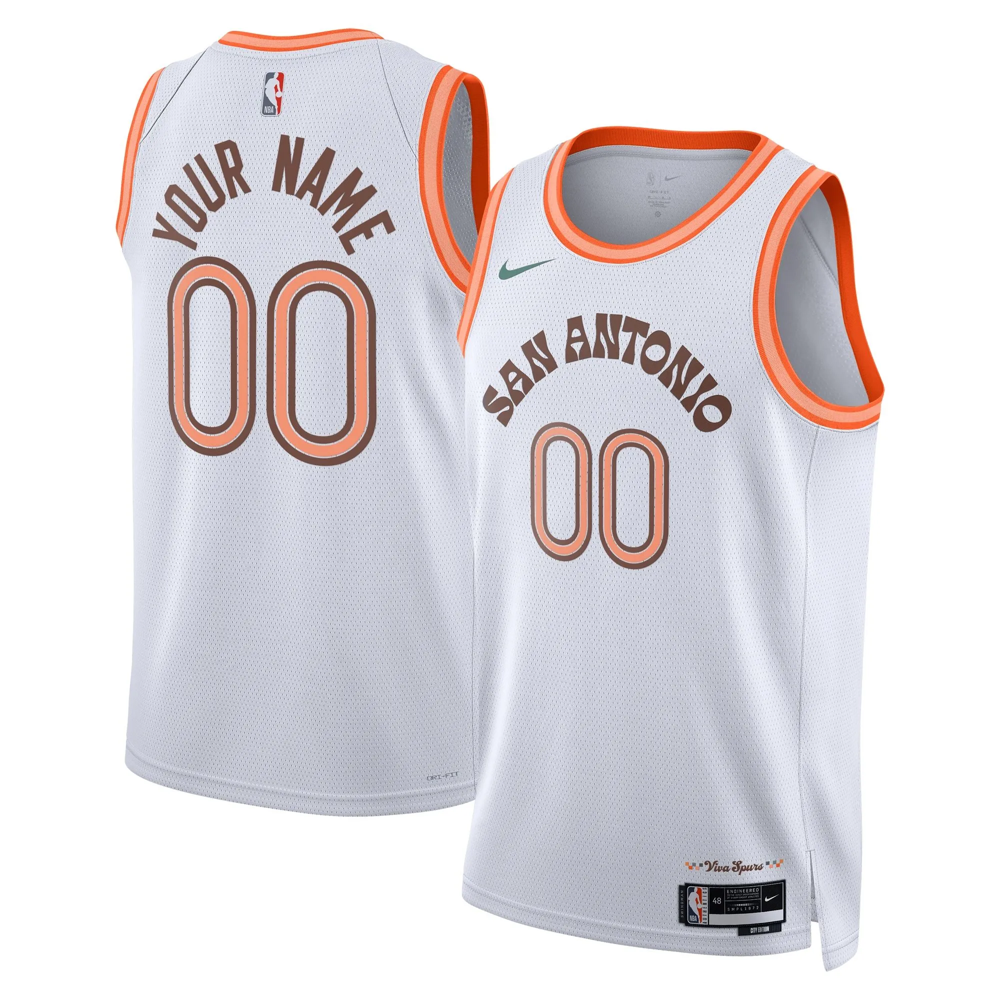 San Antonio Spurs  Unisex 2023/24 Custom Swingman Jersey - White - City Edition