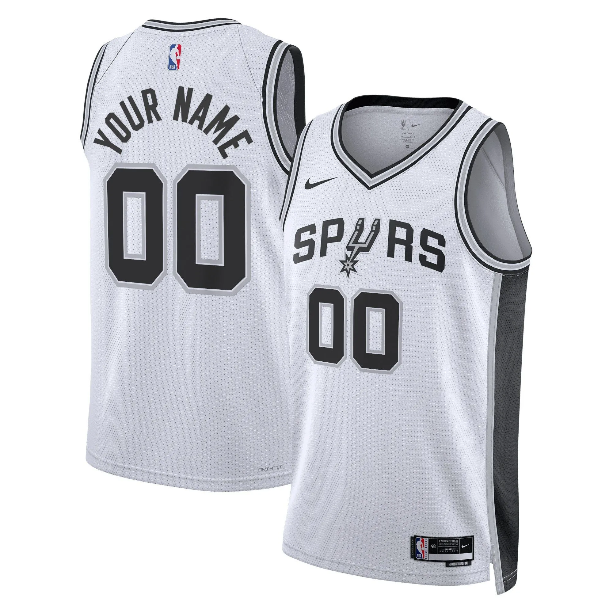 San Antonio Spurs  Unisex Swingman Custom Jersey White - Association Edition