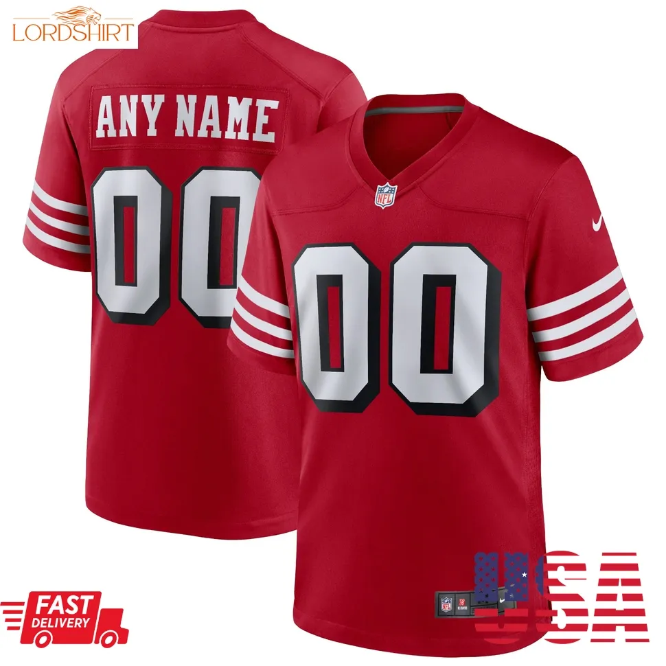 San Francisco 49Ers  Alternate Custom Game Jersey   Scarlet