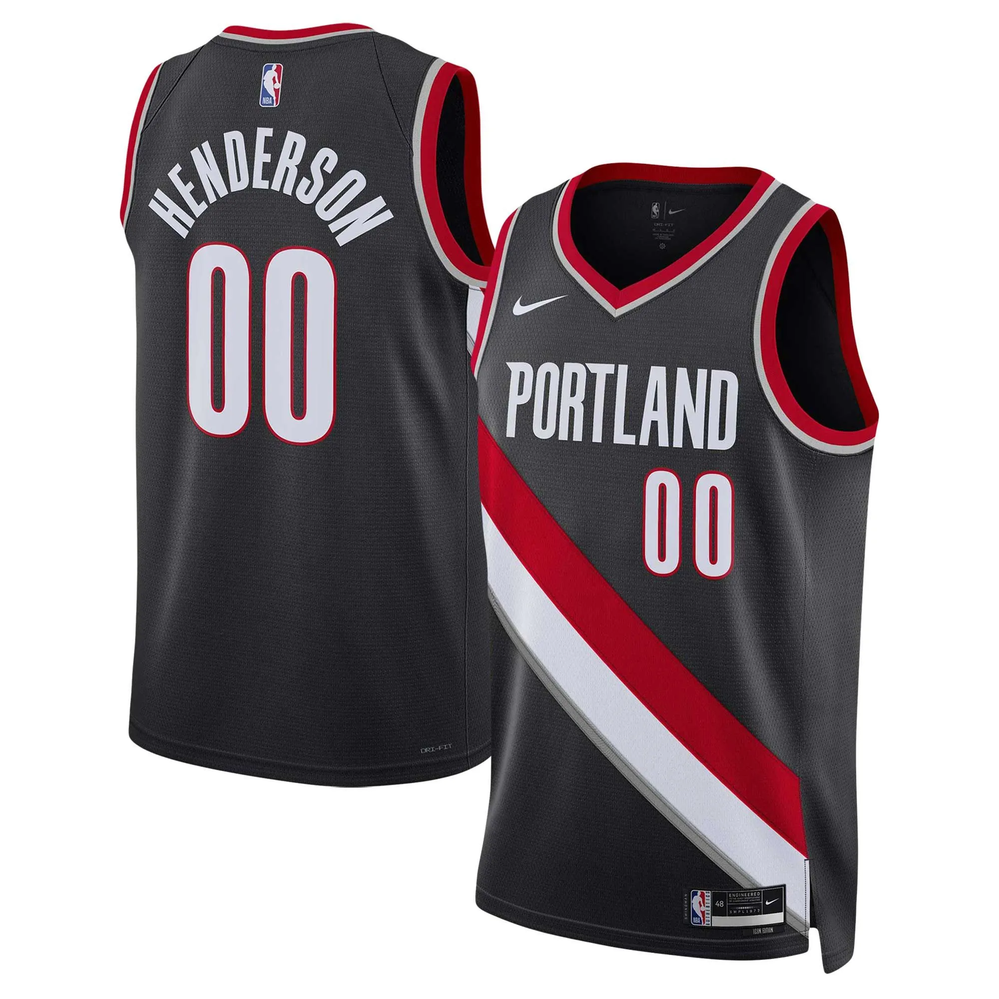 Scoot Henderson Portland Trail Blazers  Unisex 2023 NBA Draft Swingman Jersey - Icon Edition - Black