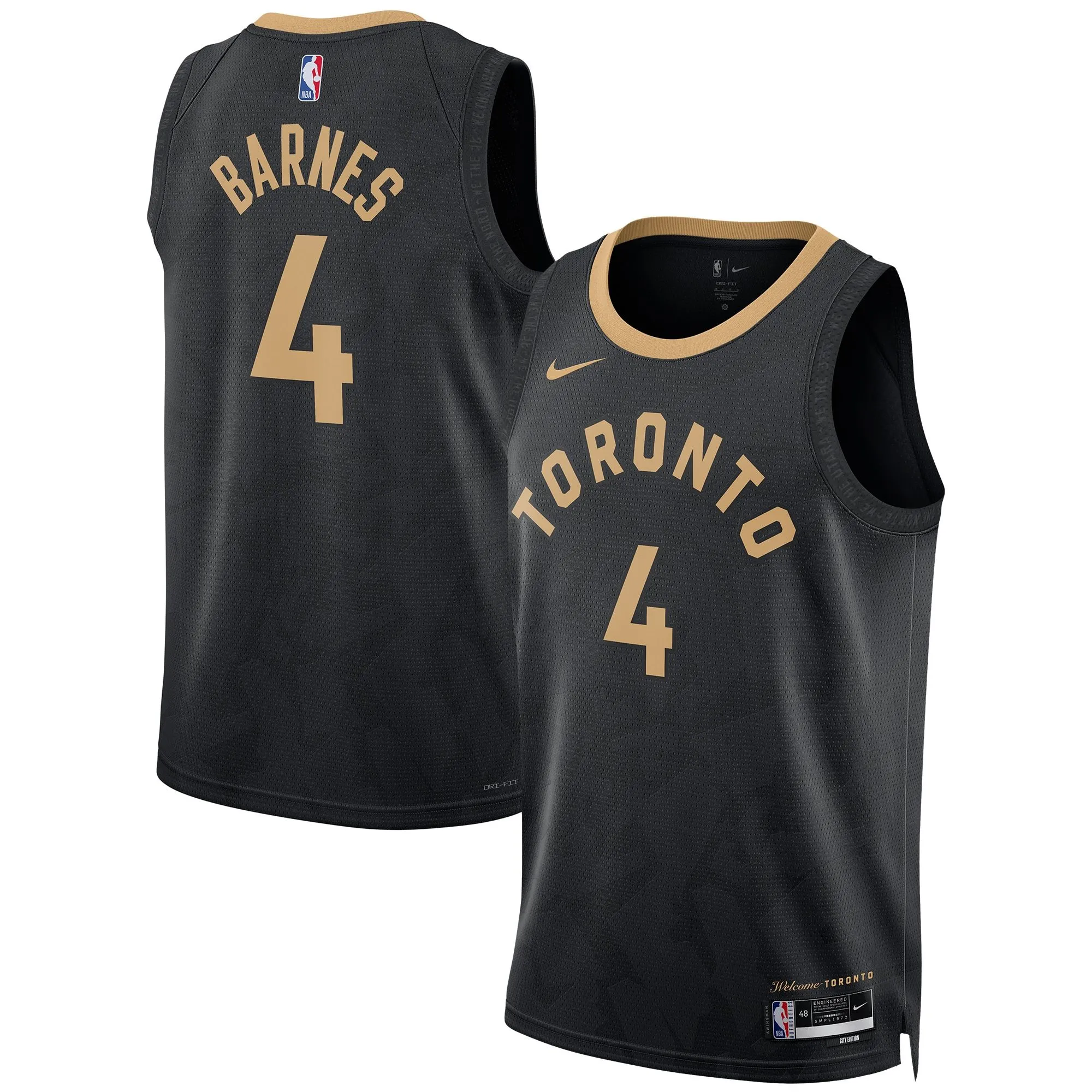 Scottie Barnes Toronto Raptors  Unisex 2022/23 Swingman Jersey - City Edition - Black