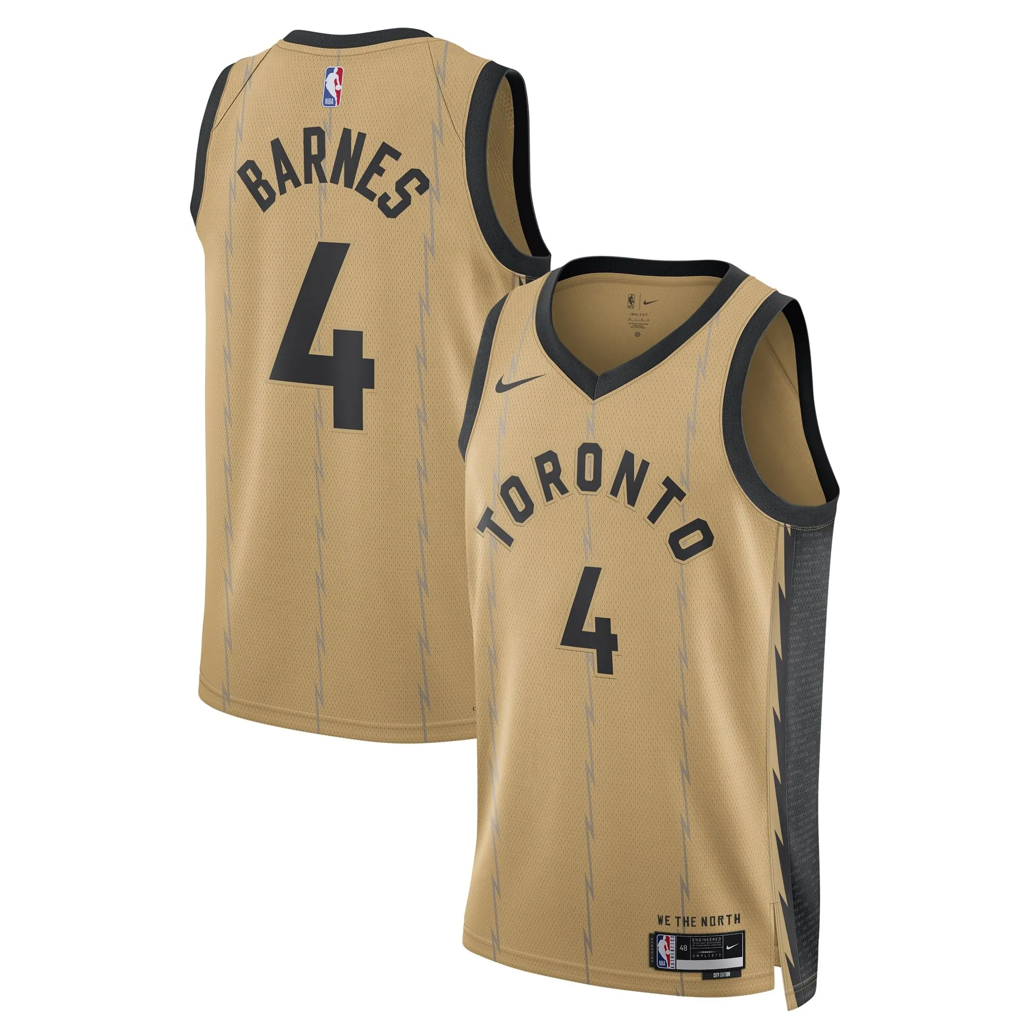 Scottie Barnes Toronto Raptors  Unisex 2023/24 Swingman Jersey - Gold - City Edition