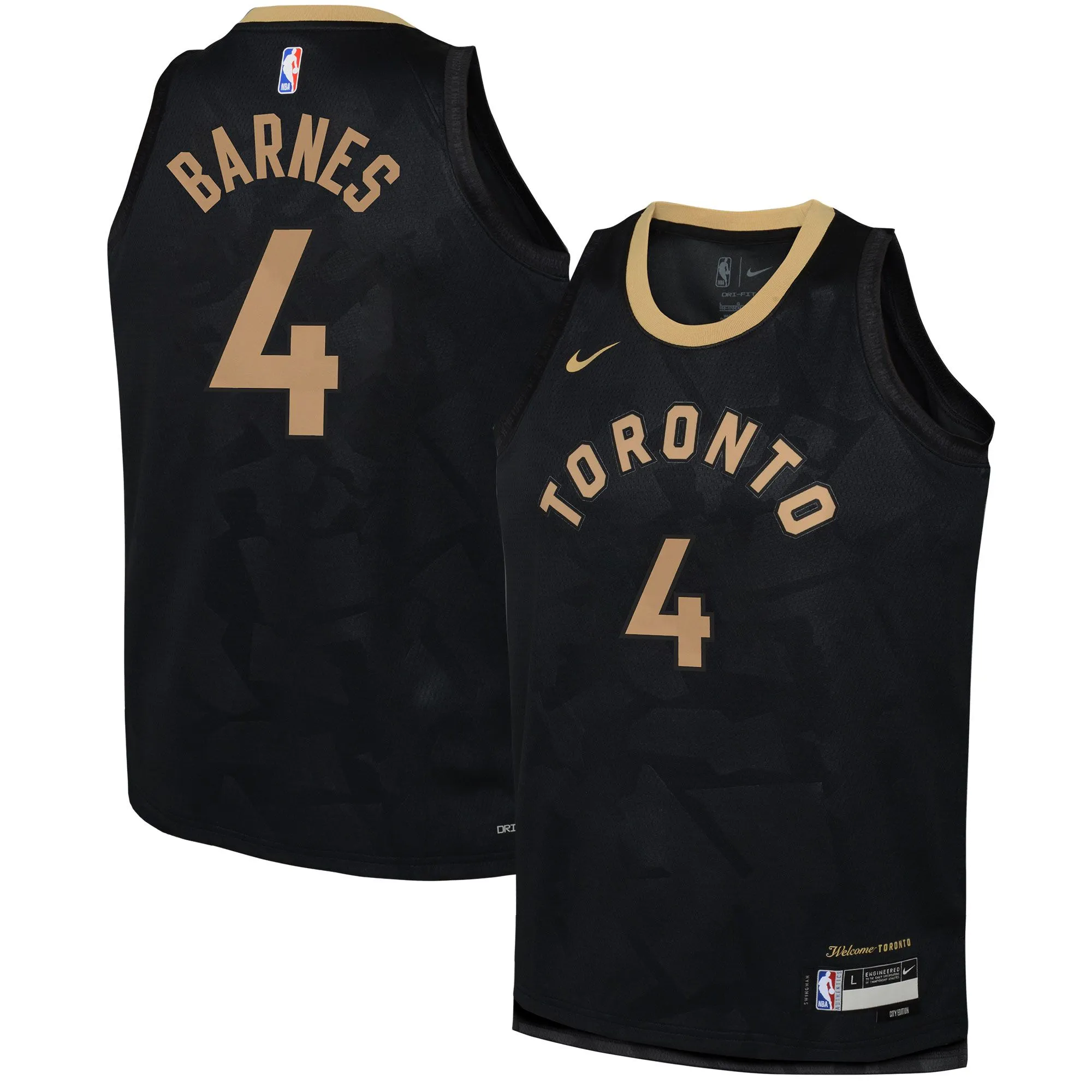 Scottie Barnes Toronto Raptors  Youth 2022/23 Swingman Jersey - City Edition - Black