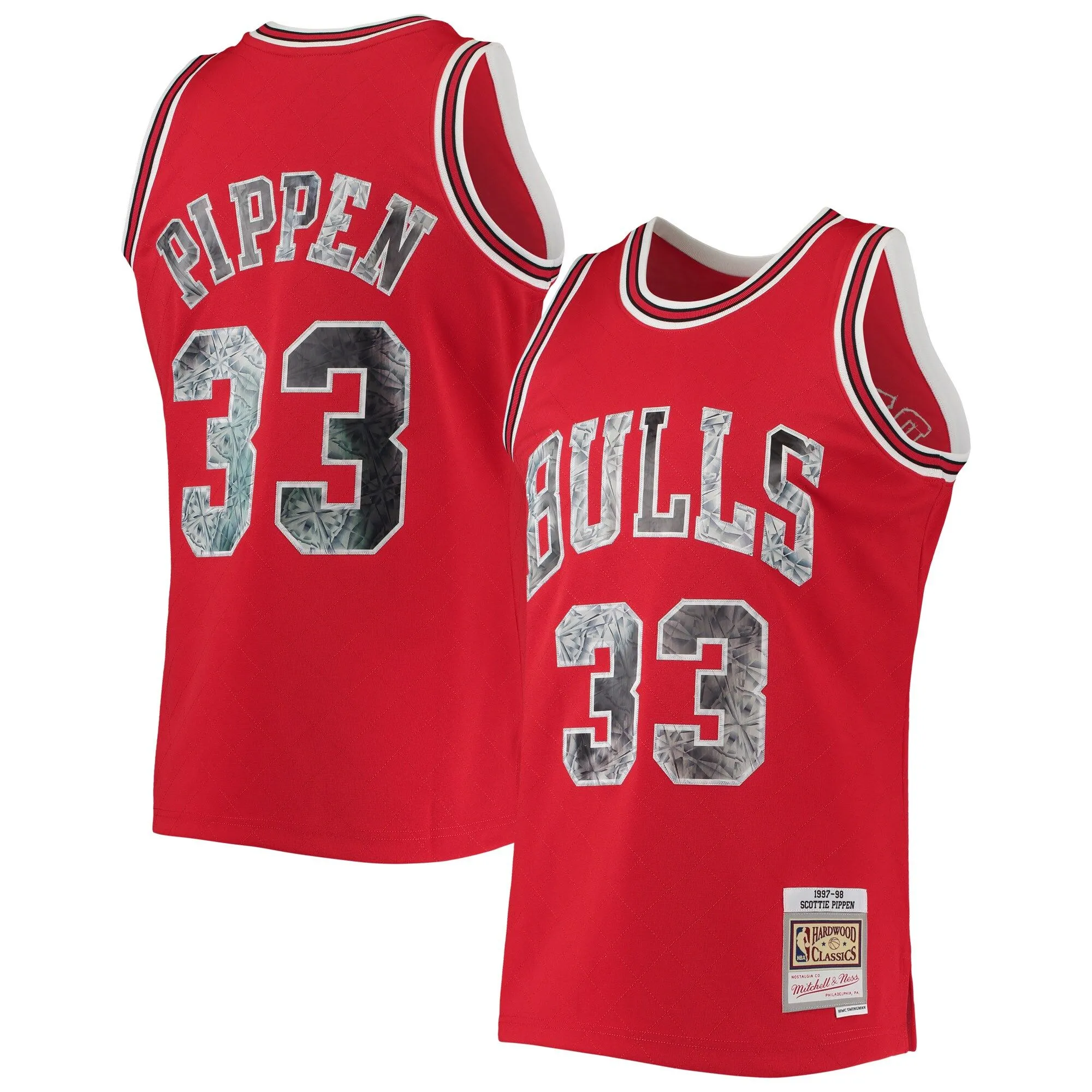 Scottie Pippen Chicago Bulls Mitchell & Ness 1997/98 Hardwood Classics NBA 75th Anniversary Diamond Swingman Jersey - Red