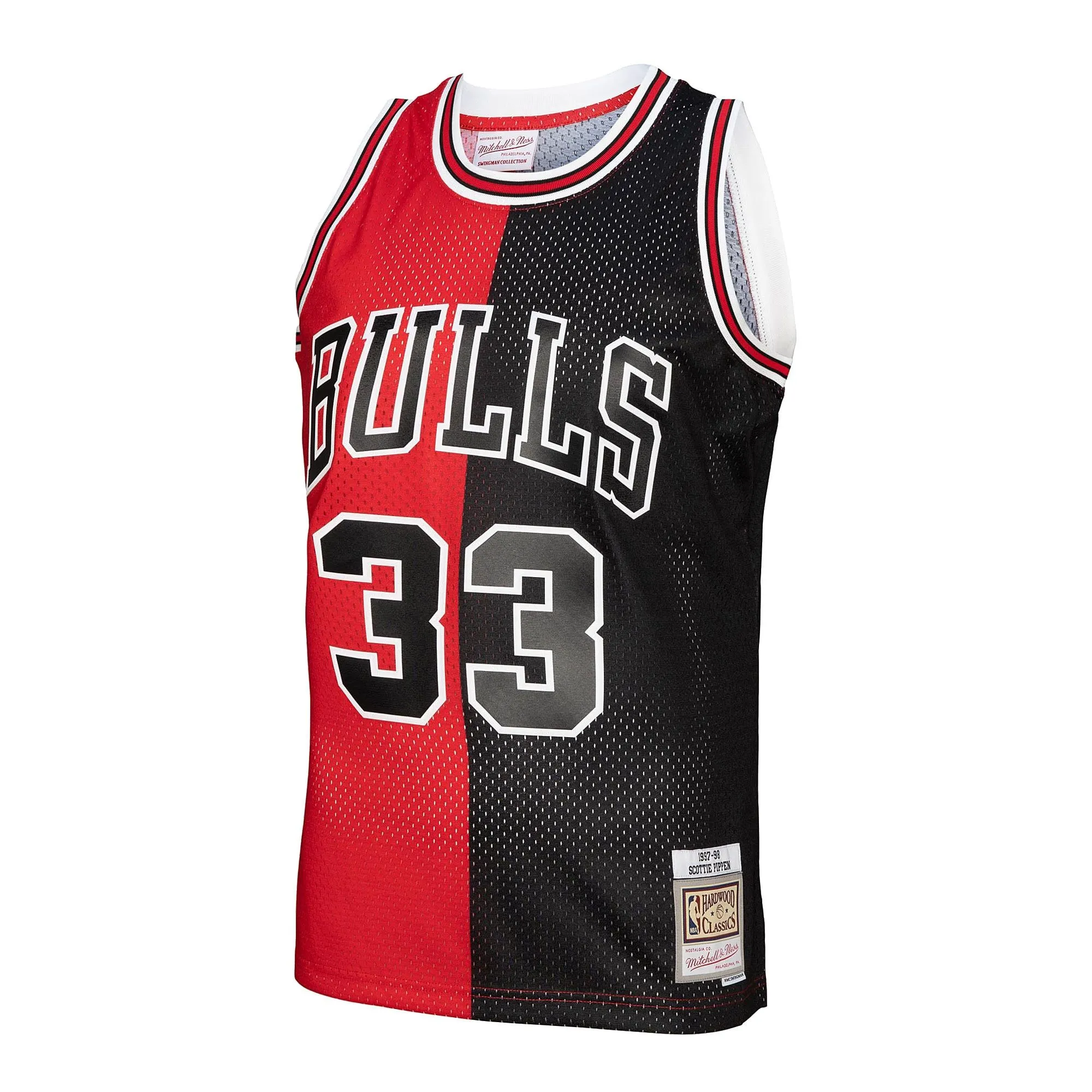 Scottie Pippen Chicago Bulls Mitchell & Ness Big & Tall Hardwood Classics 1997/98 Split Swingman Jersey - Red/Black